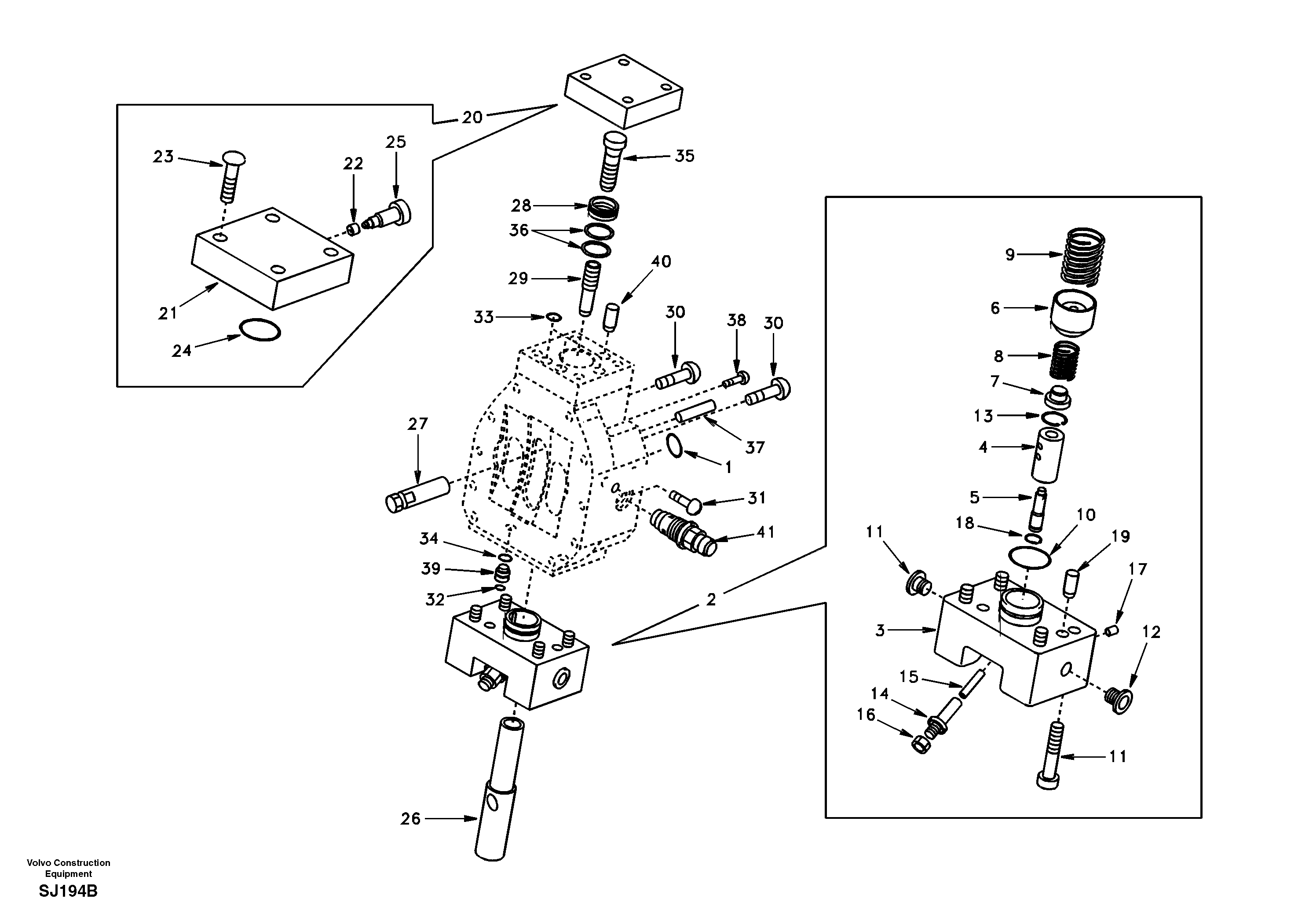 Control valve, travel motor — volvo parts diagram