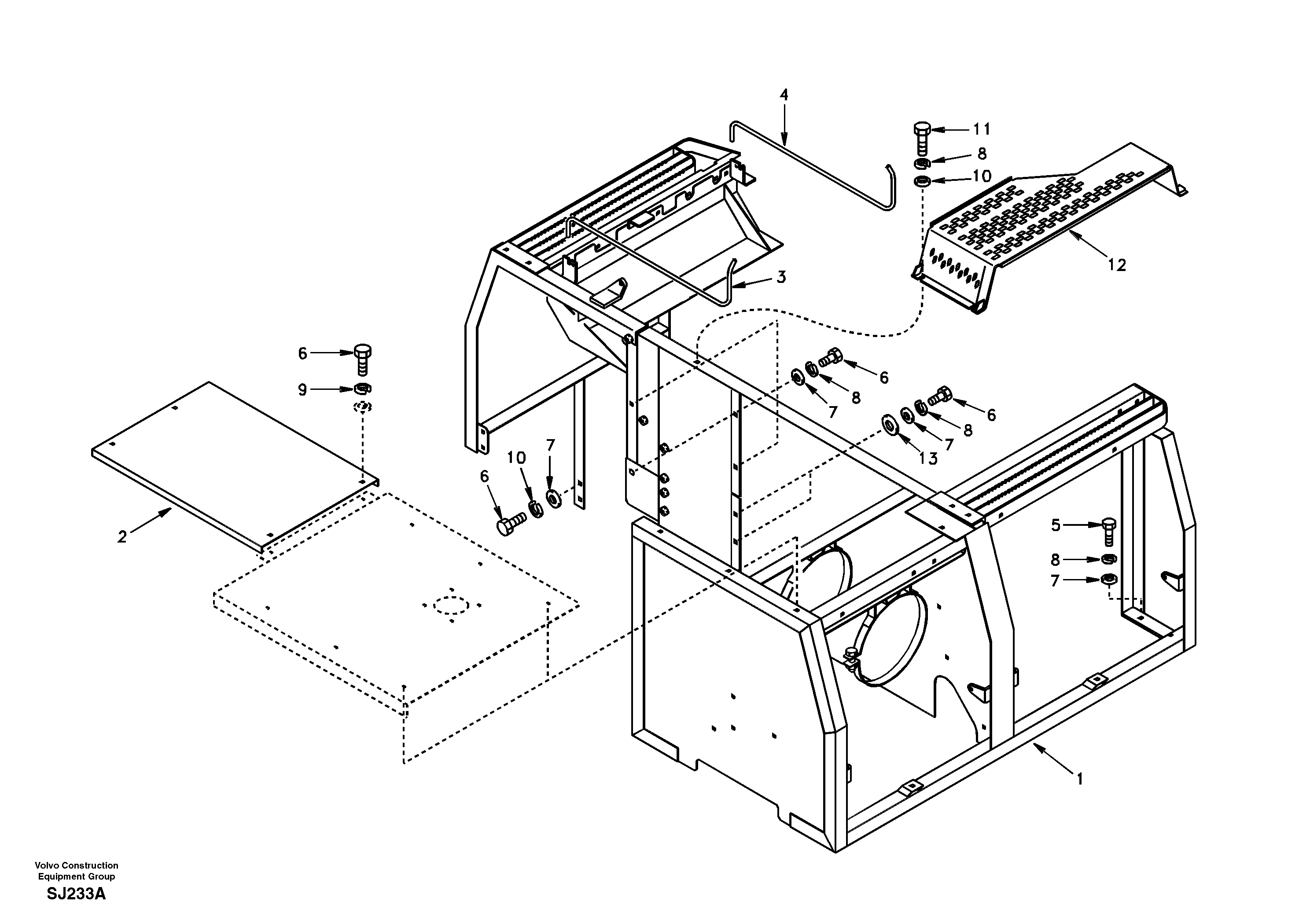 Cowl frame, cover and hood — volvo parts diagram