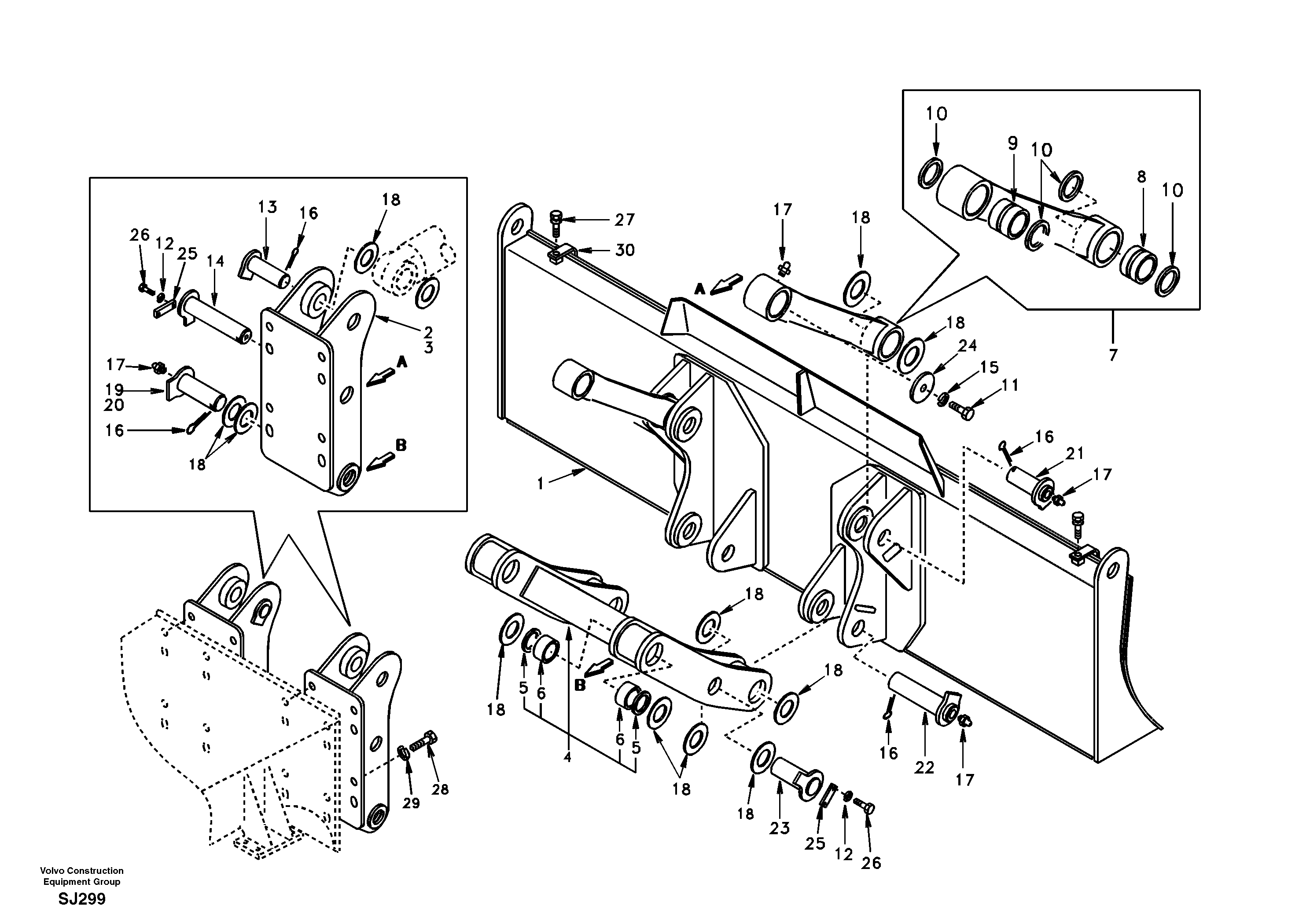 Dozer blade, rear  EK13C001 STD(EXCL EUROPE) — volvo parts diagram