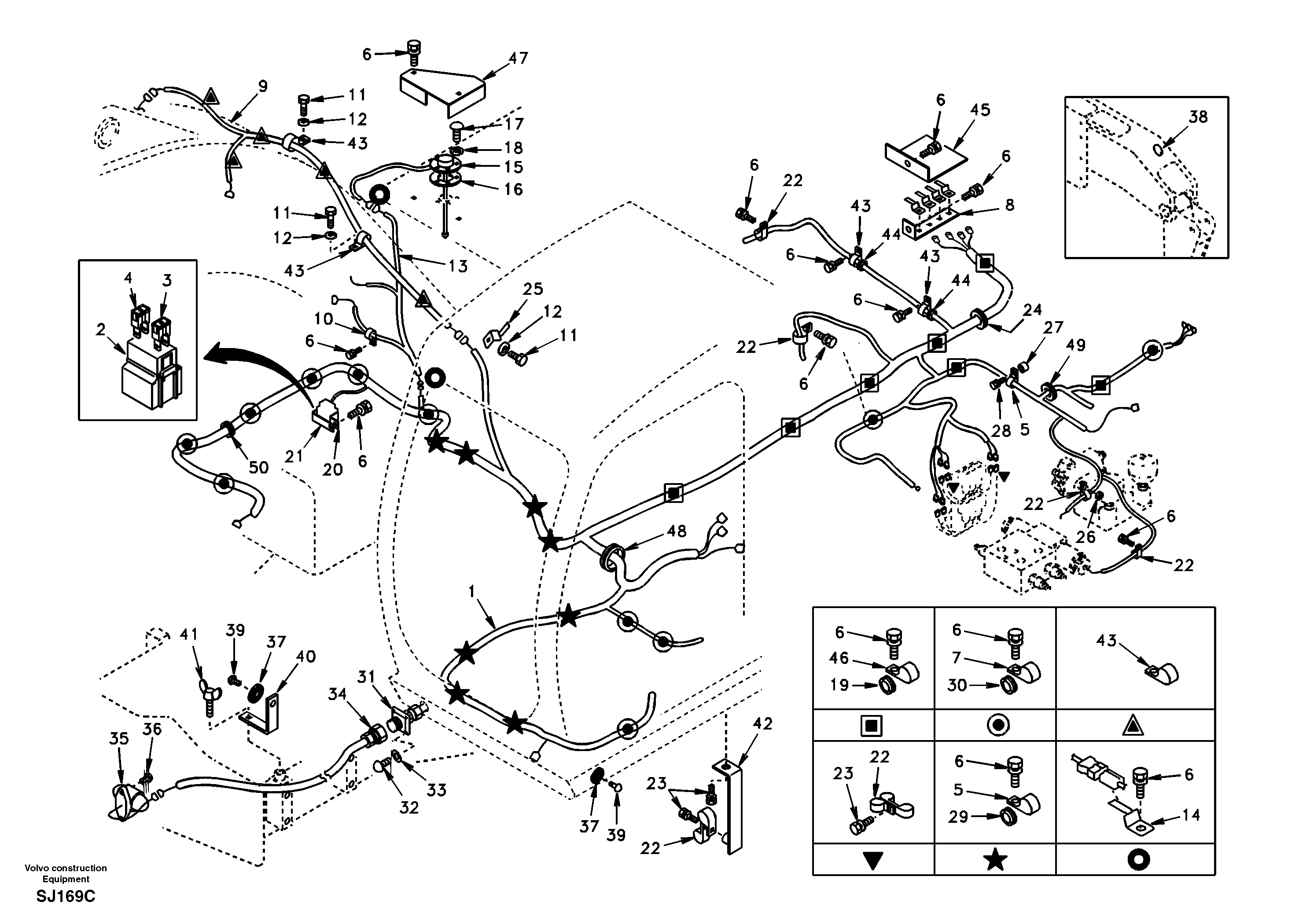 Cable and wire harness, main — volvo parts diagram