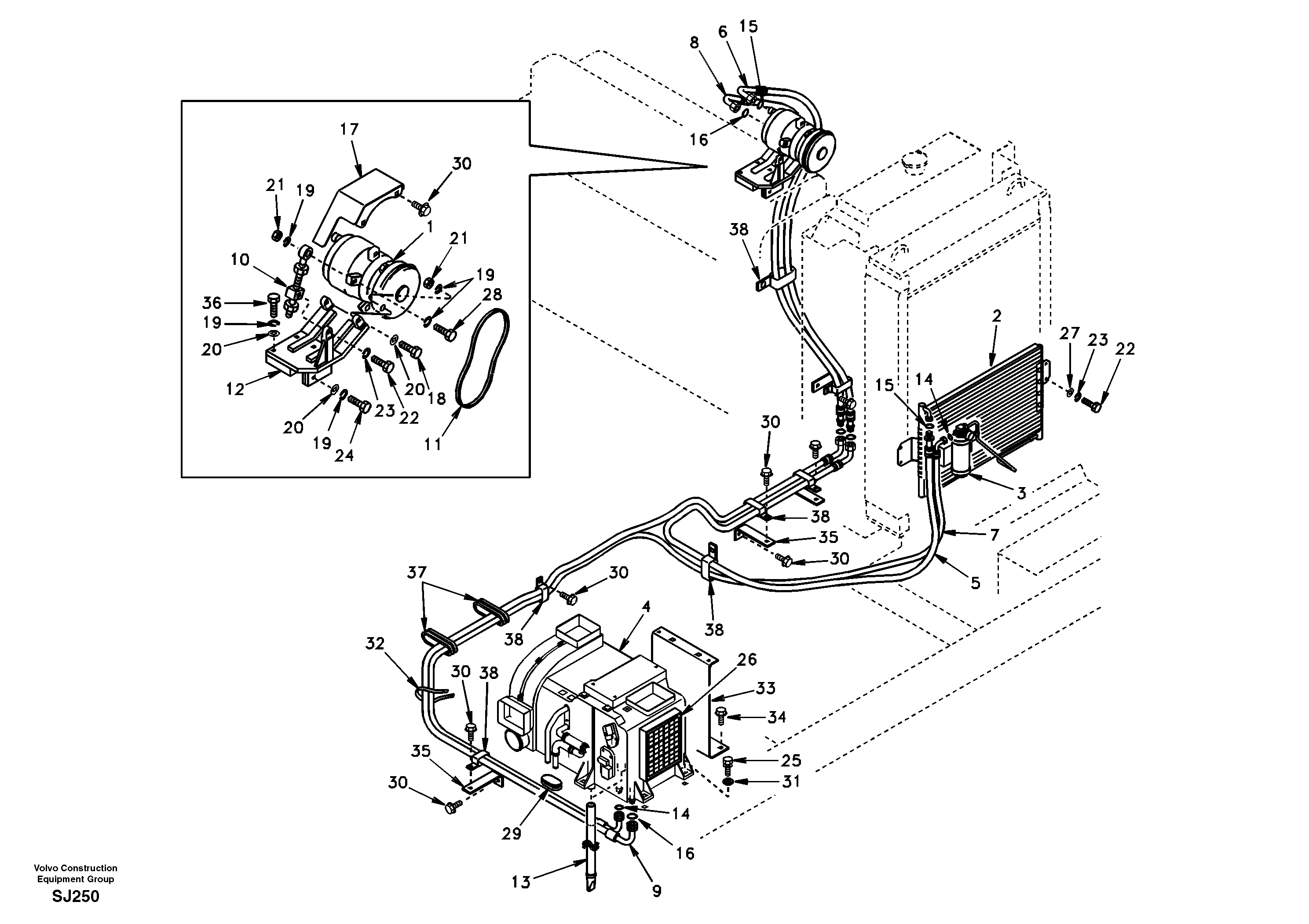 Air conditioning unit line — volvo parts diagram