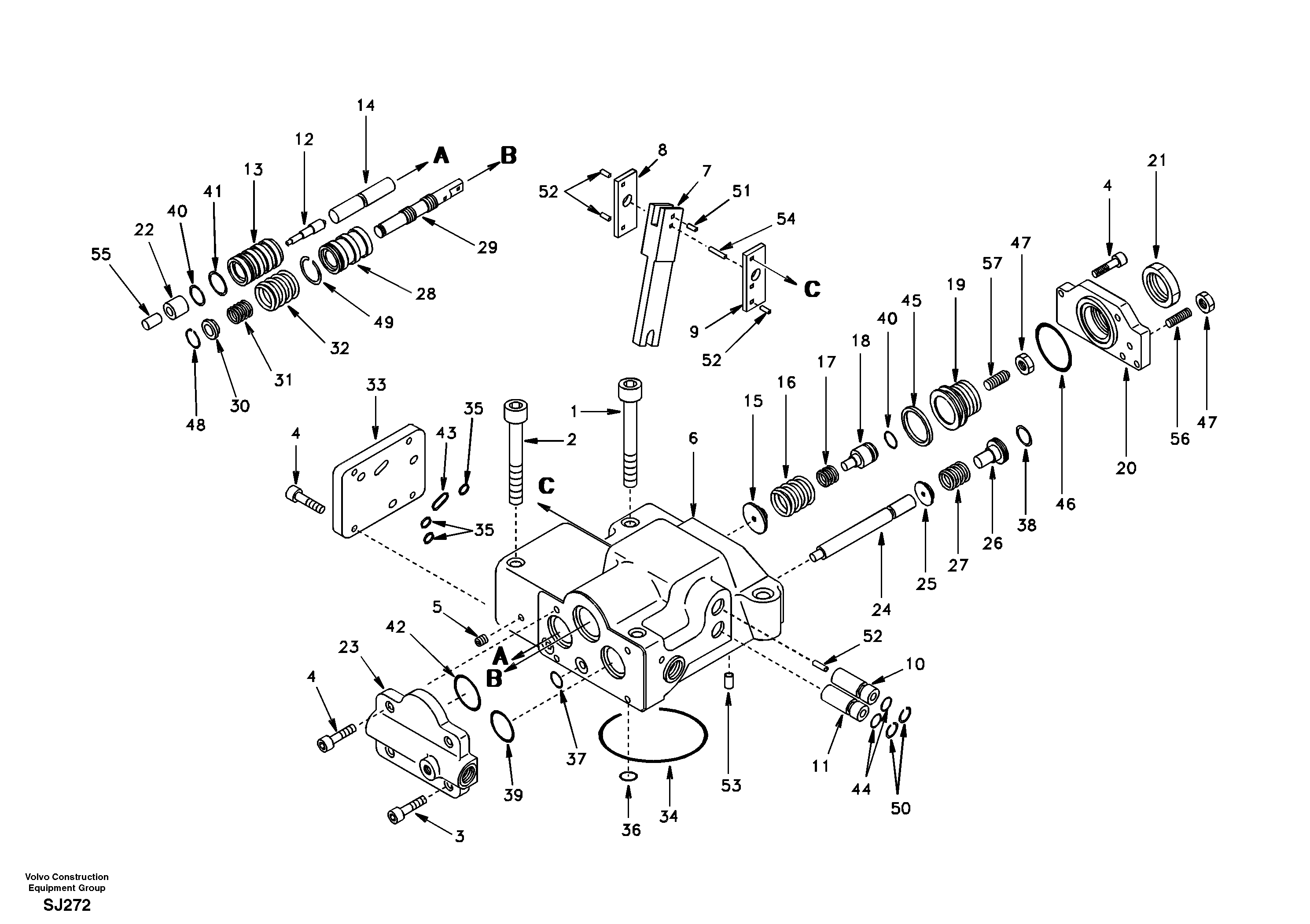 Regulator, hydraulic pump — volvo parts diagram