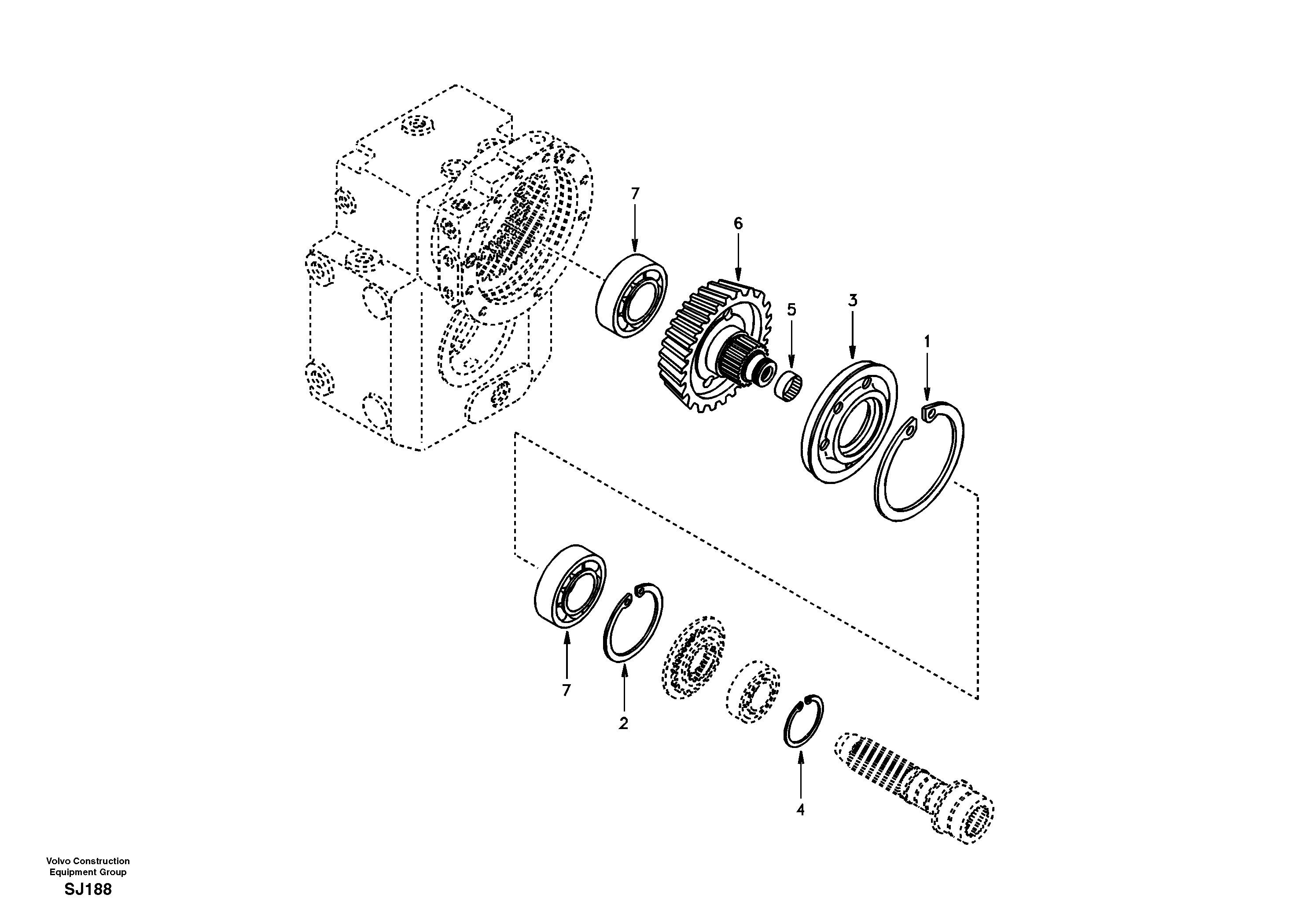Spur gear drive — volvo parts diagram