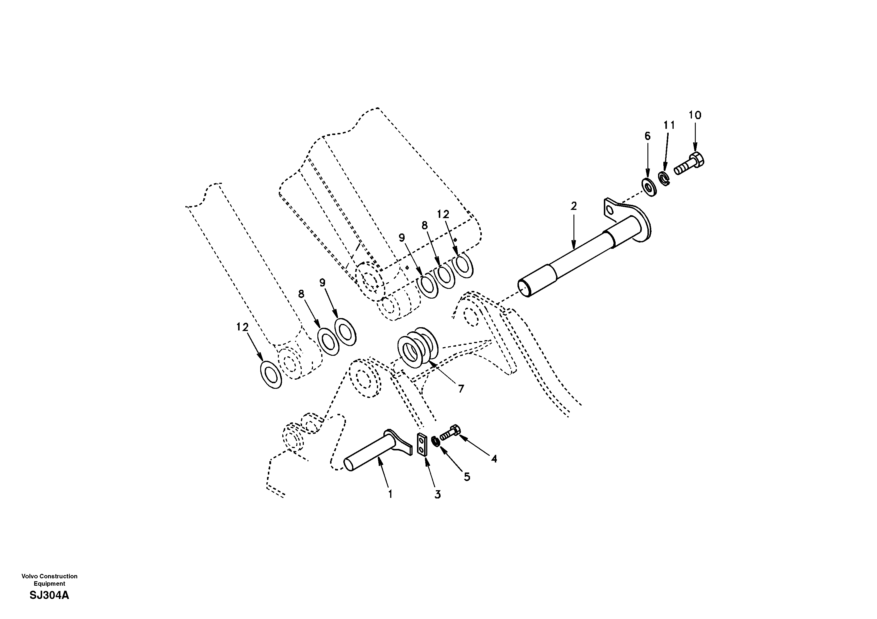 Links to boom and boom cylinder mounting — volvo parts diagram