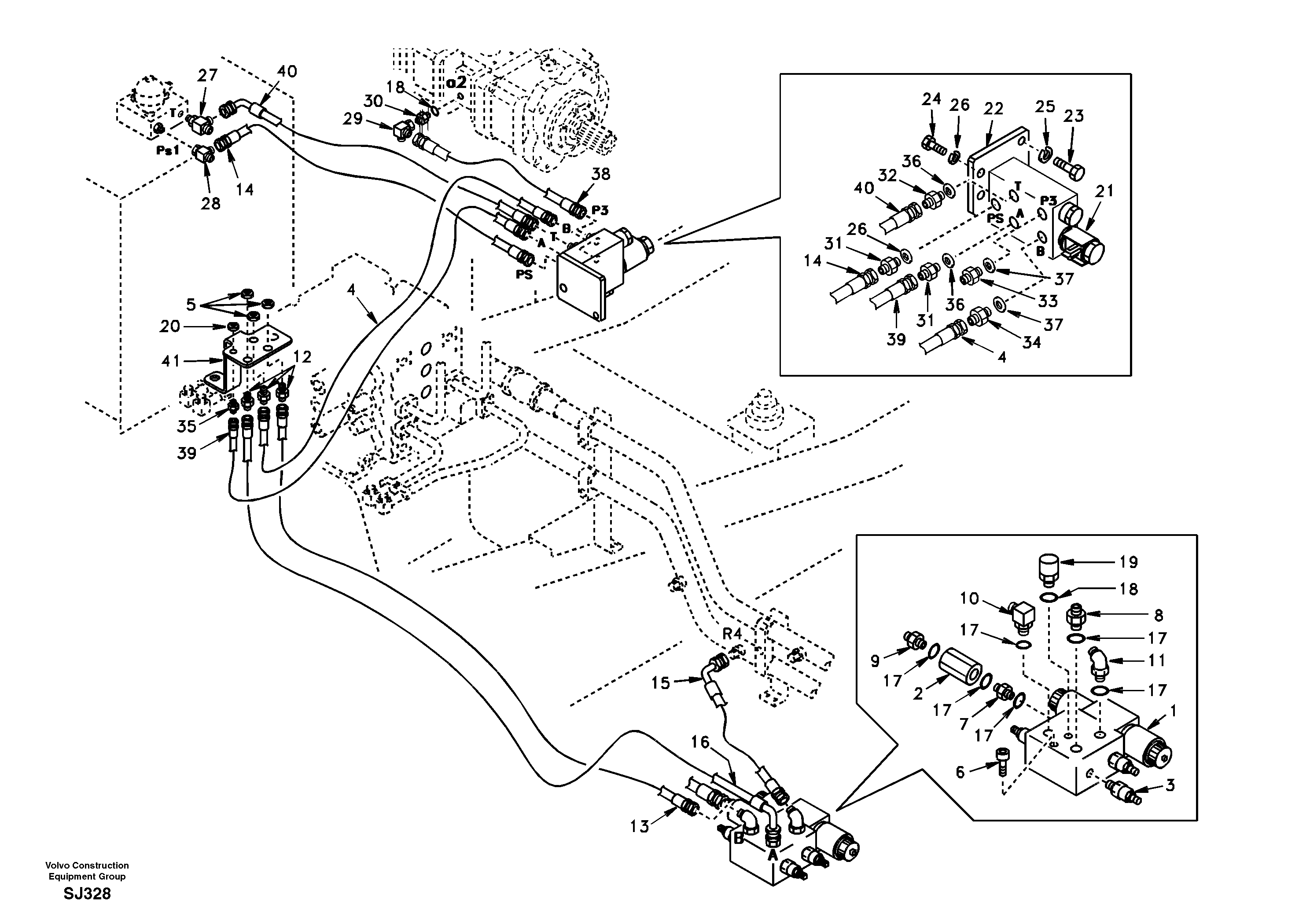 Quickfit and rotator hydraulic — volvo parts diagram