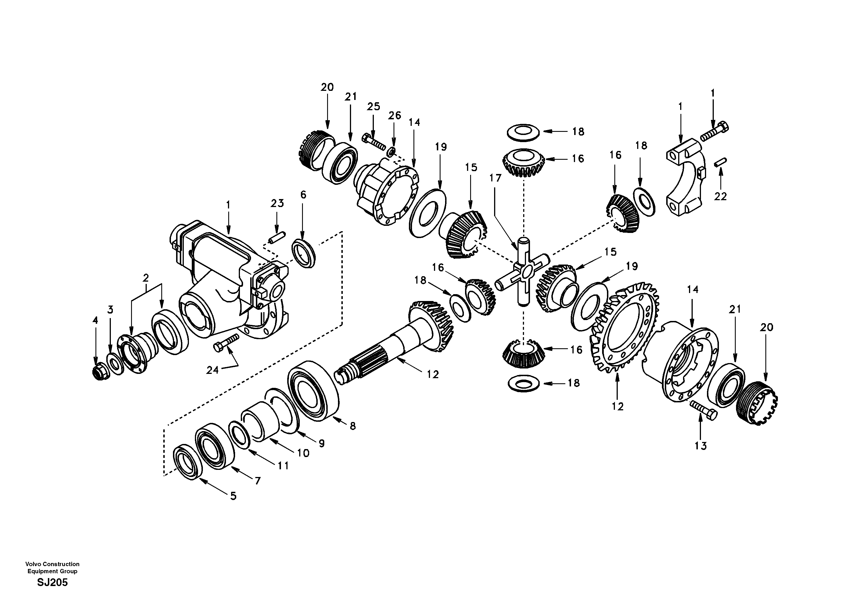 Differential , front axle — volvo parts diagram