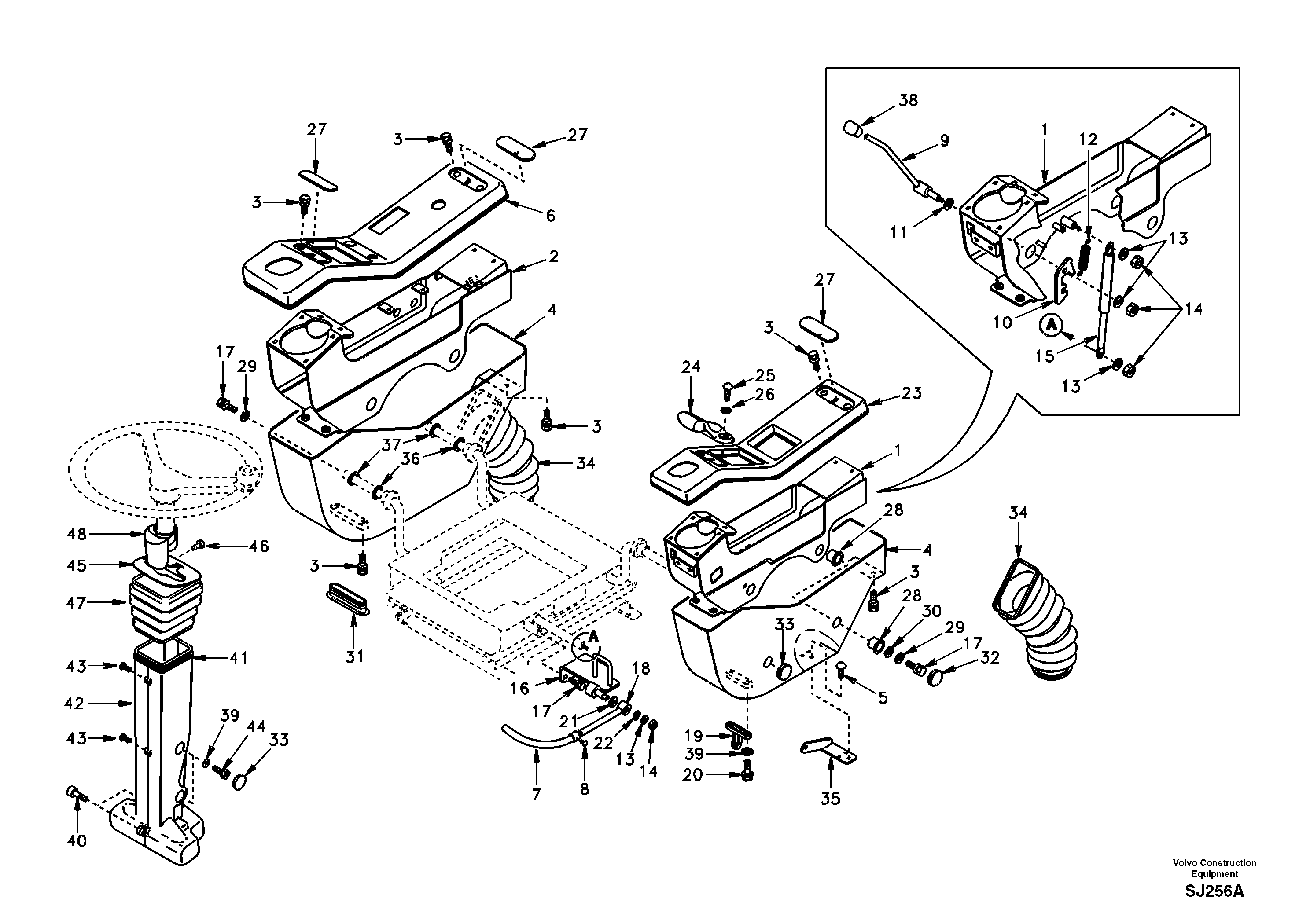 Instrument panel, control panel — volvo parts diagram