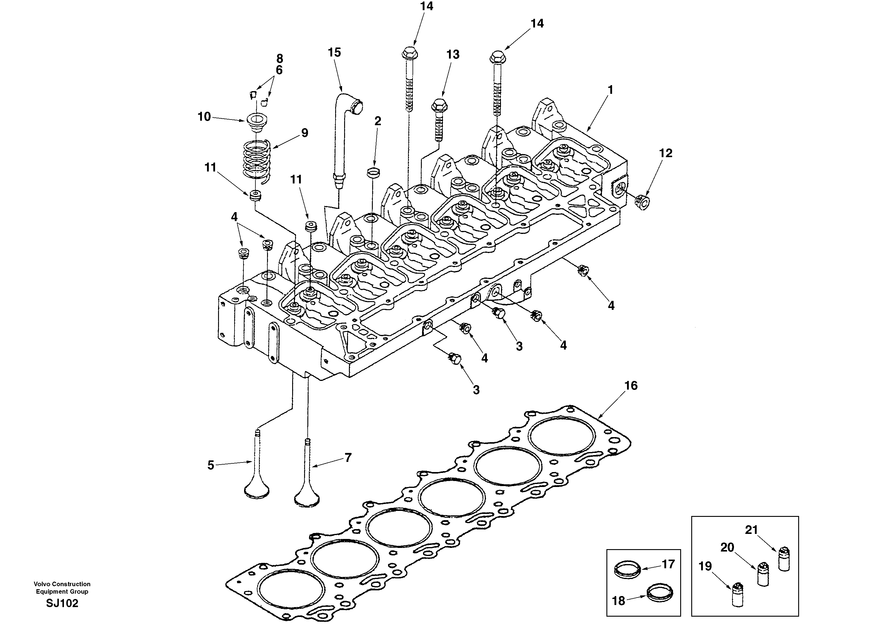 Cylinder head — volvo parts diagram