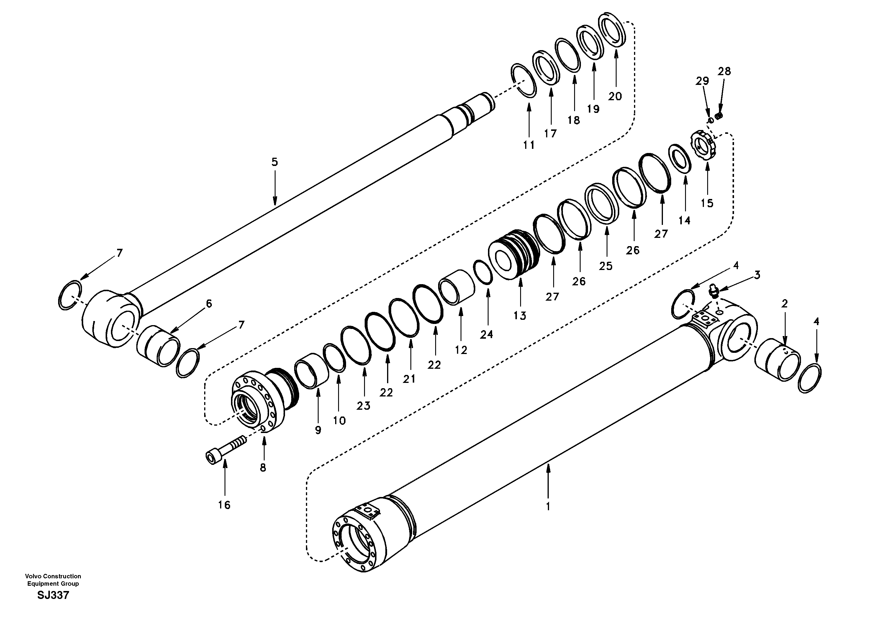 Boom cylinder, 1st boom — volvo parts diagram