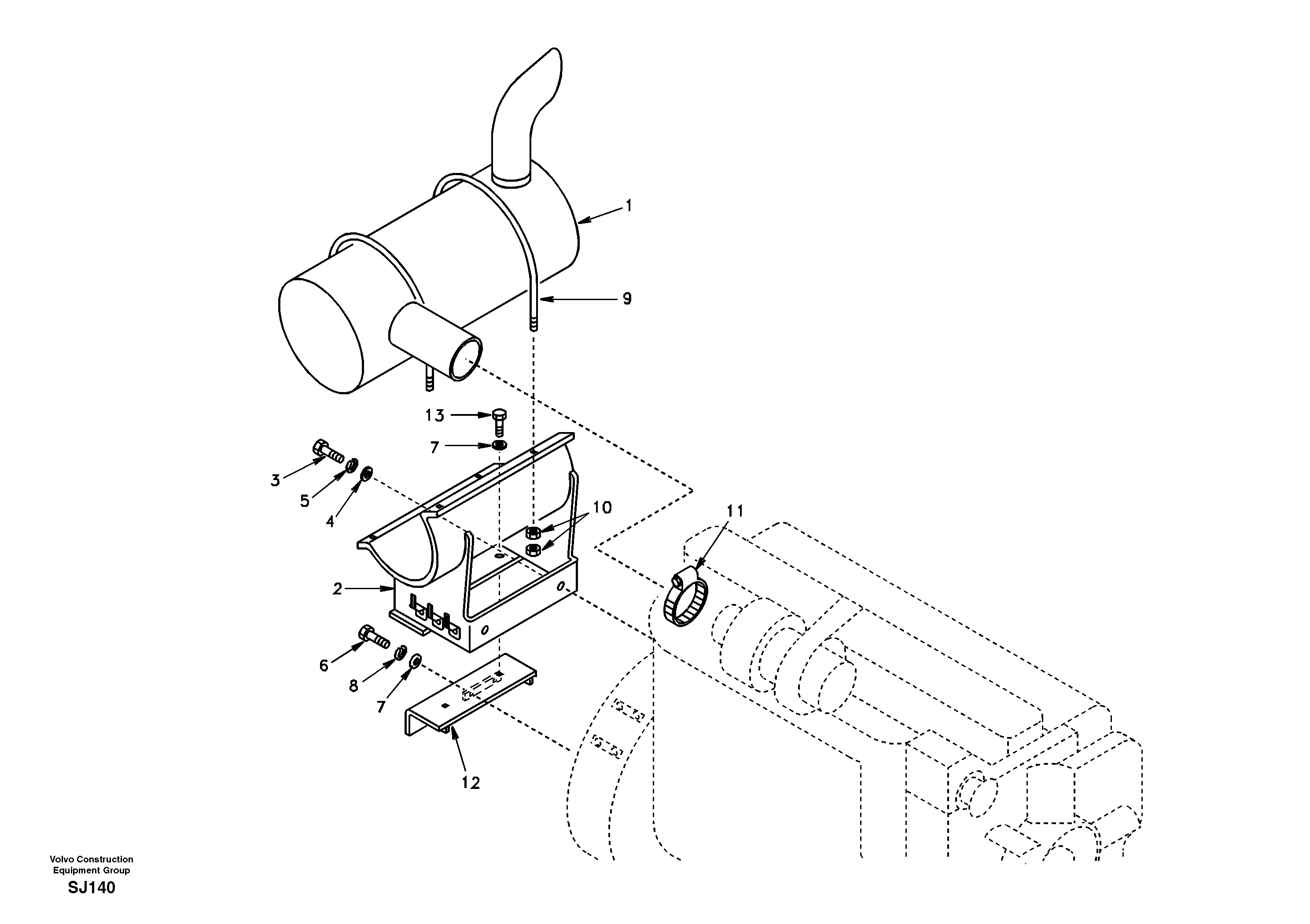Exhaust system — volvo parts diagram