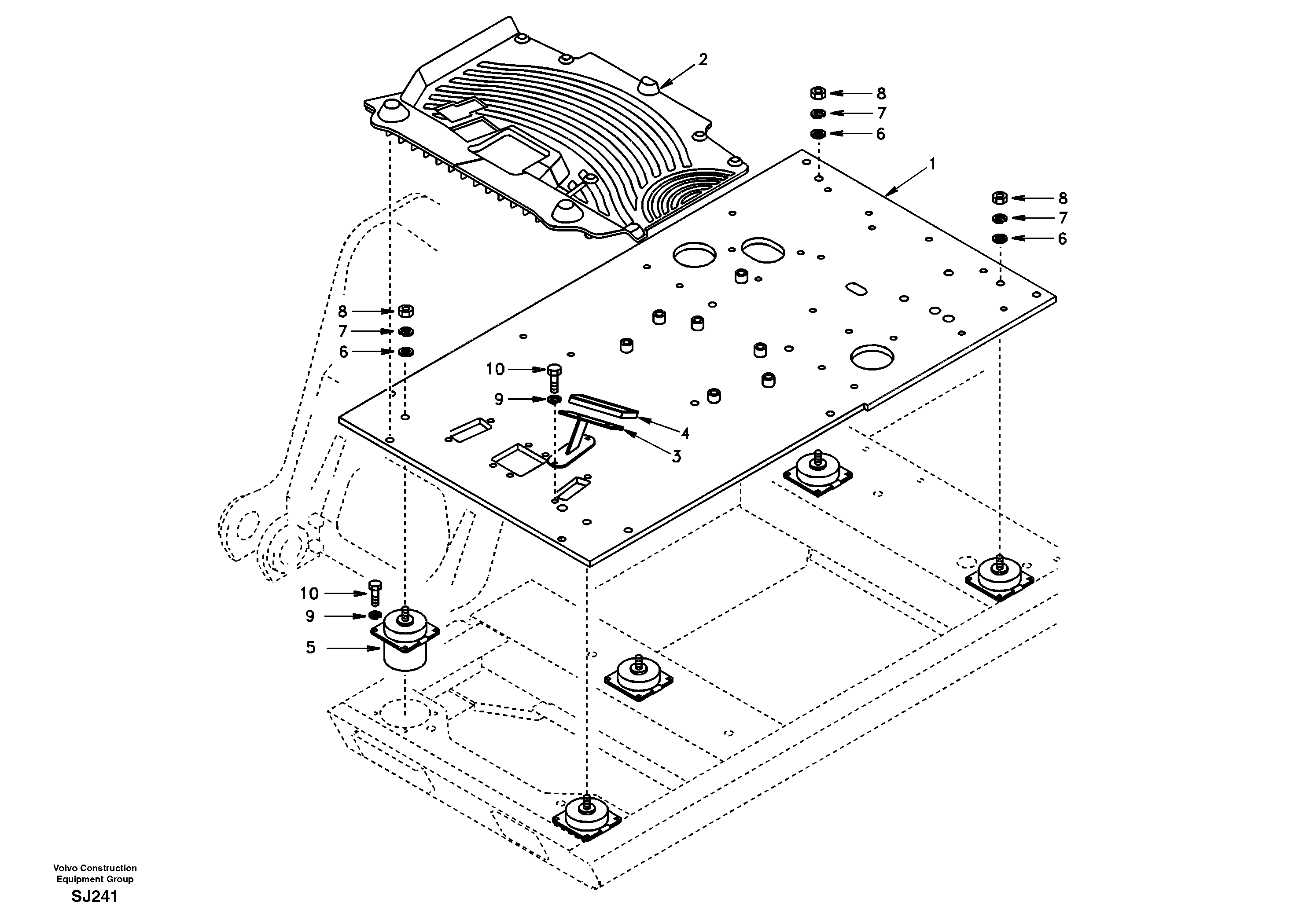 Cabin floor  8278581 SER NO 3454- — volvo parts diagram