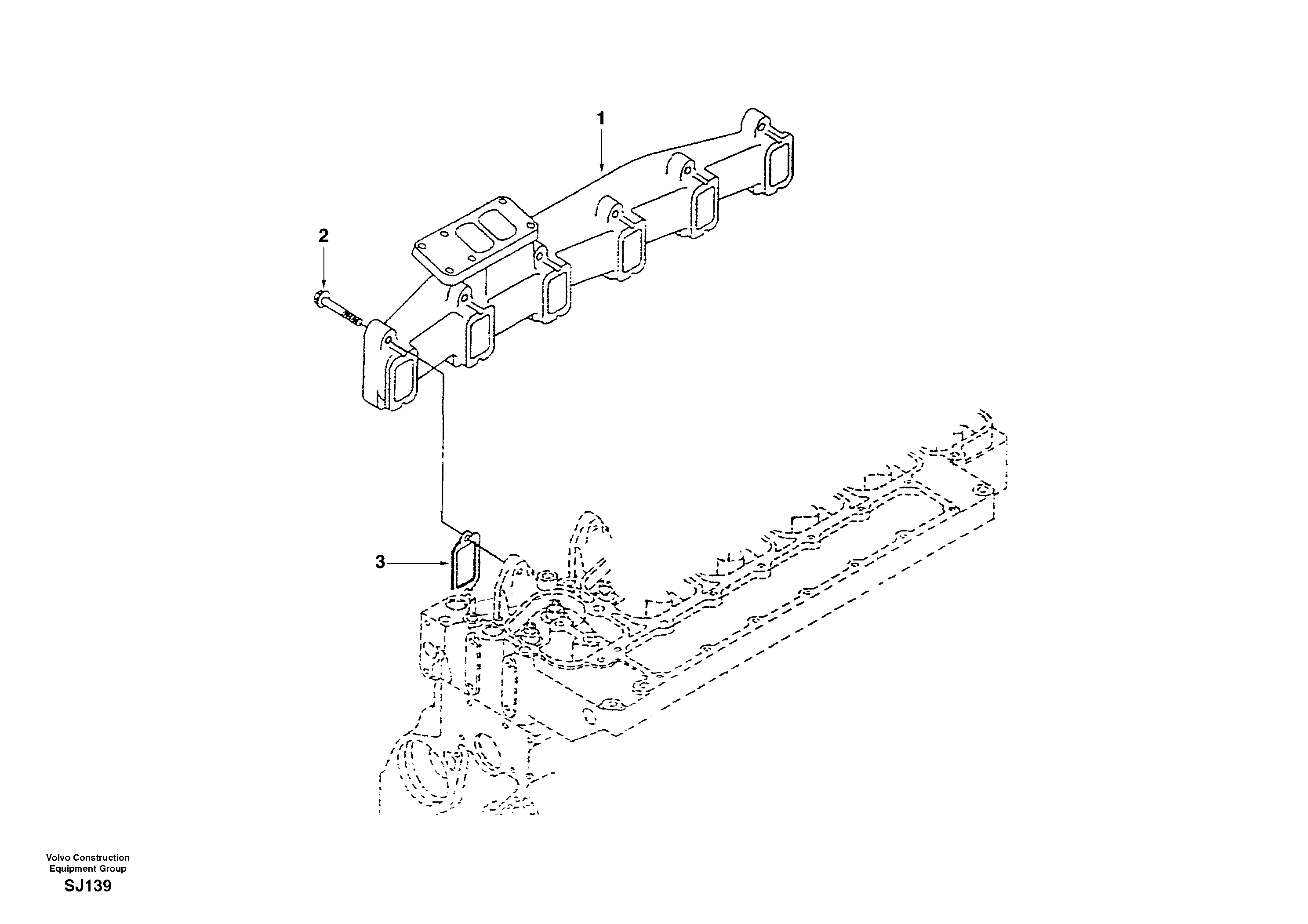 Exhaust manifold — volvo parts diagram