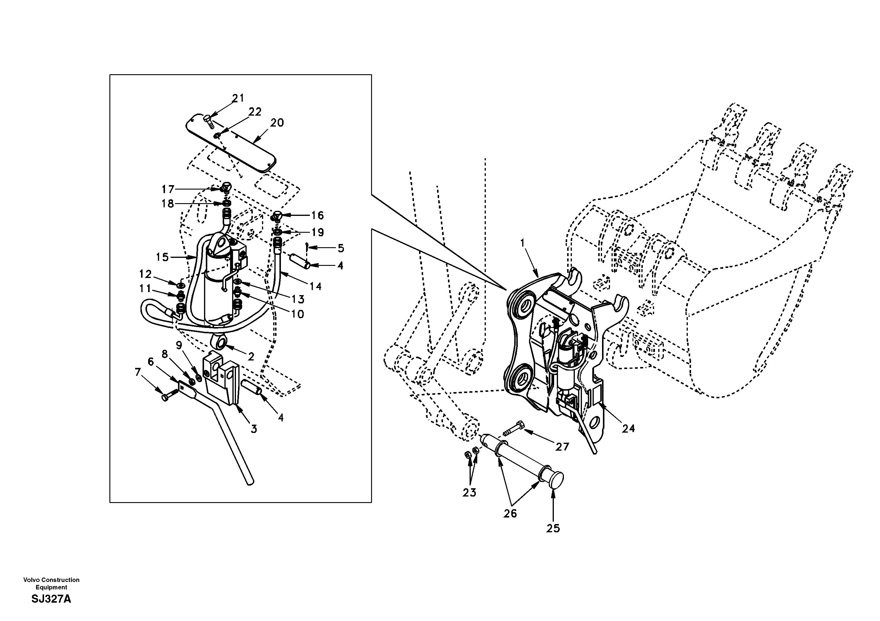 Attachment bracket, quickfit — volvo parts diagram