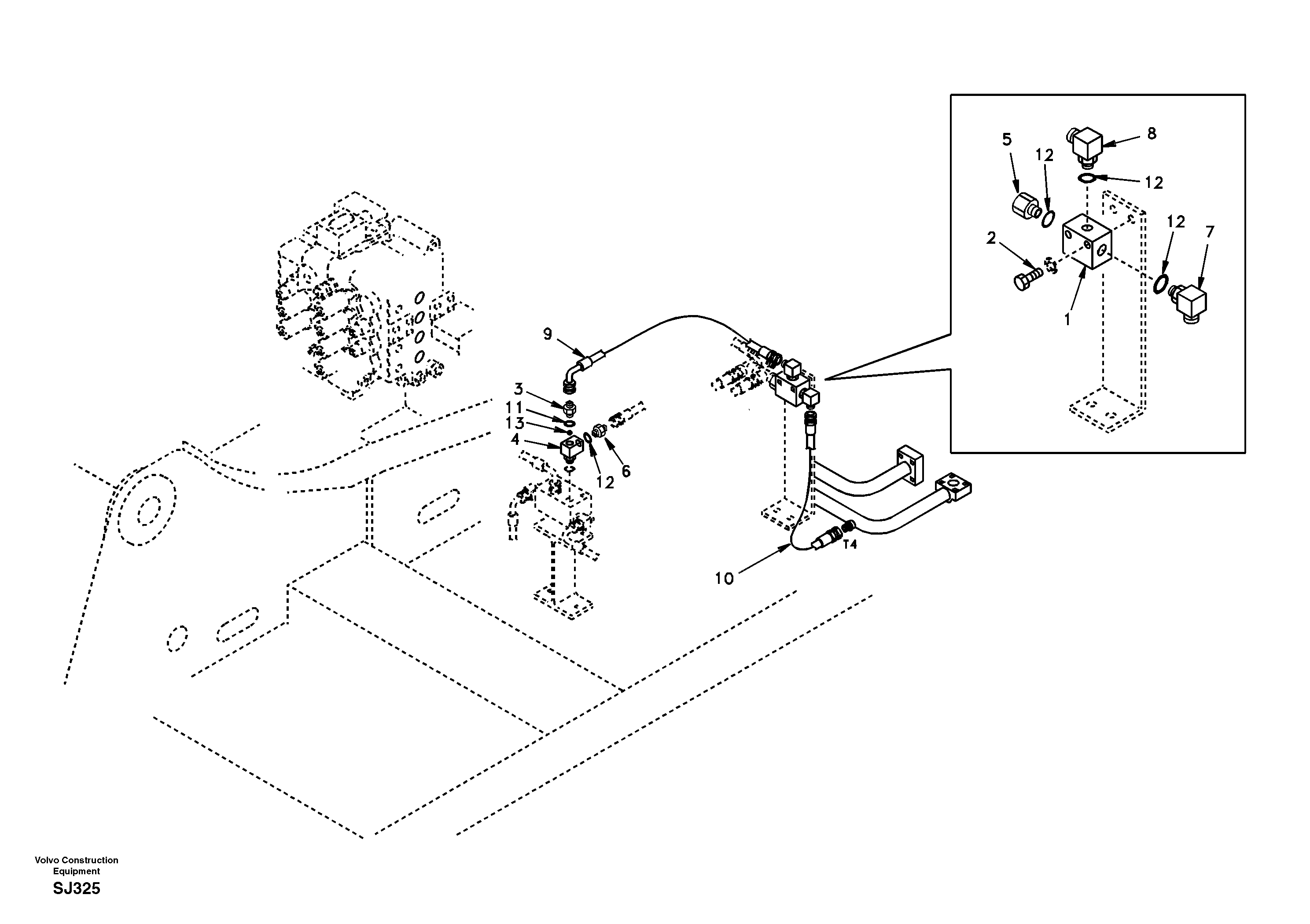 Working hydraulic, hammer and shear for 2nd pump flow — volvo parts diagram