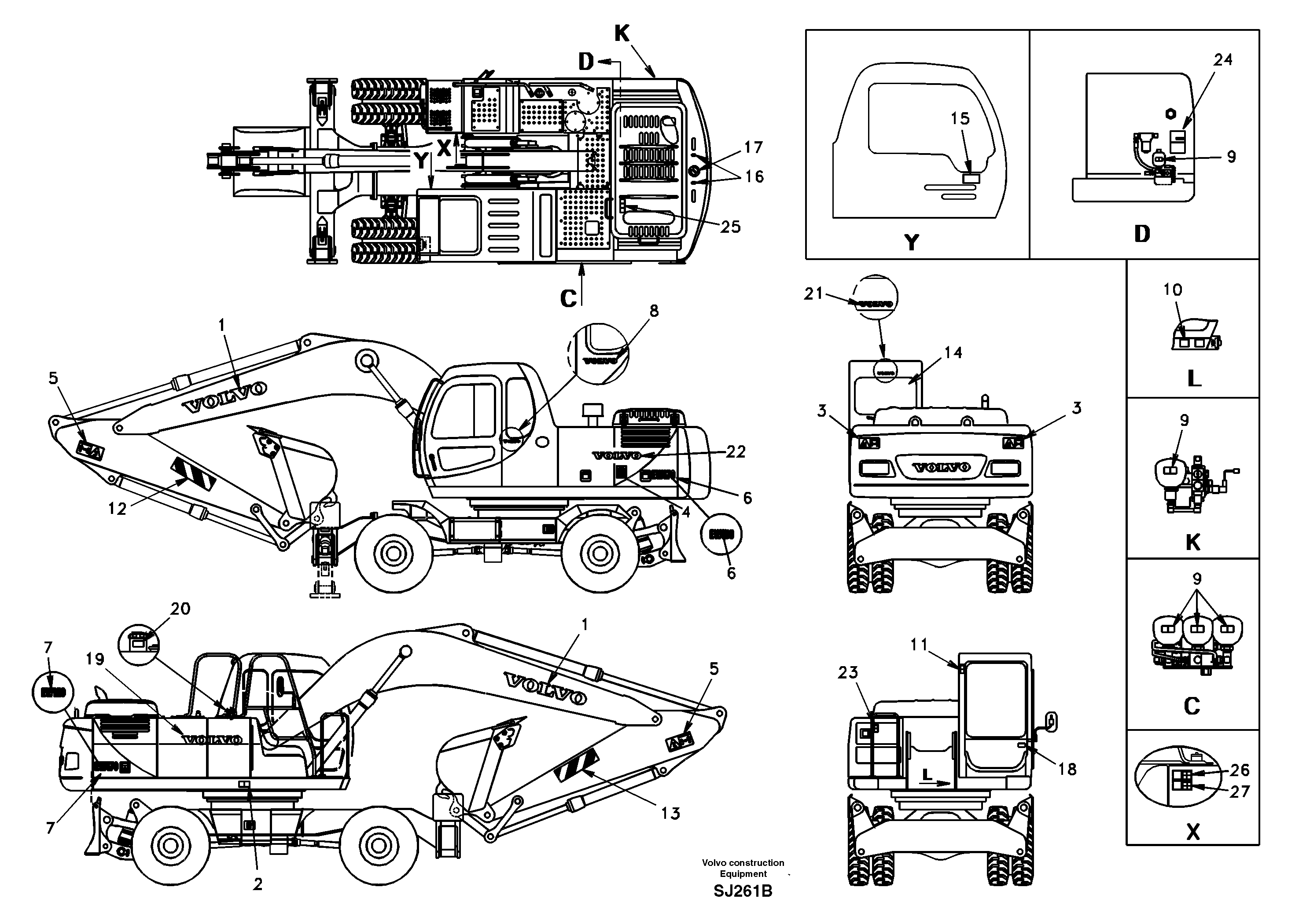Decal, outer location  8278525 EUROPE,SER NO 3342- — volvo parts diagram