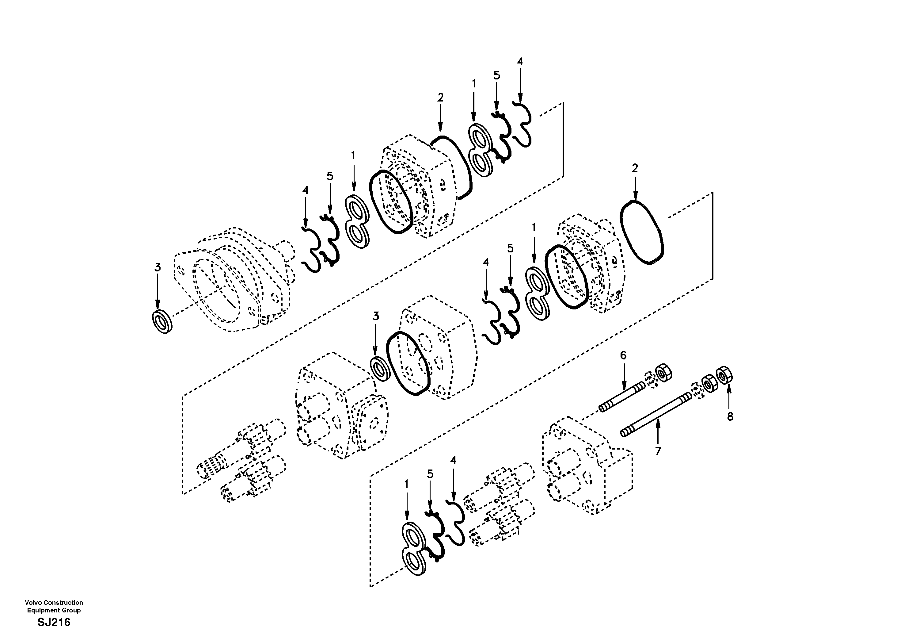Hydraulic gear pump for brake and steering — volvo parts diagram