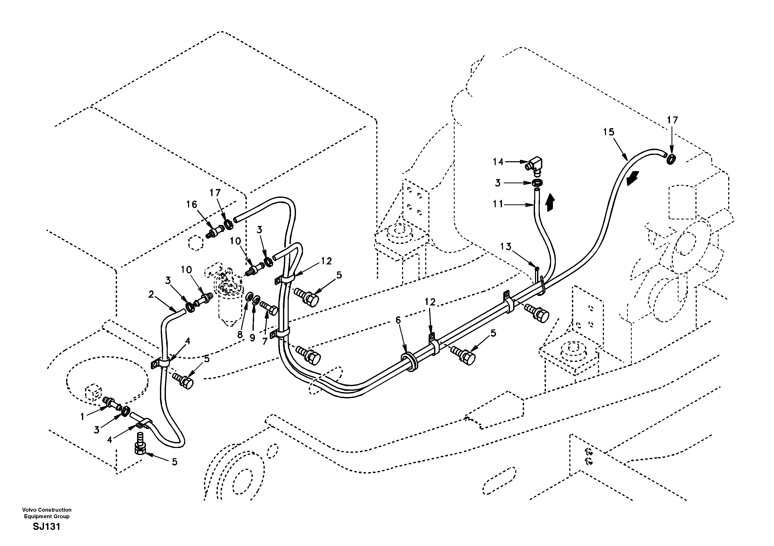 Fuel pipe - Fuel tank — volvo parts diagram