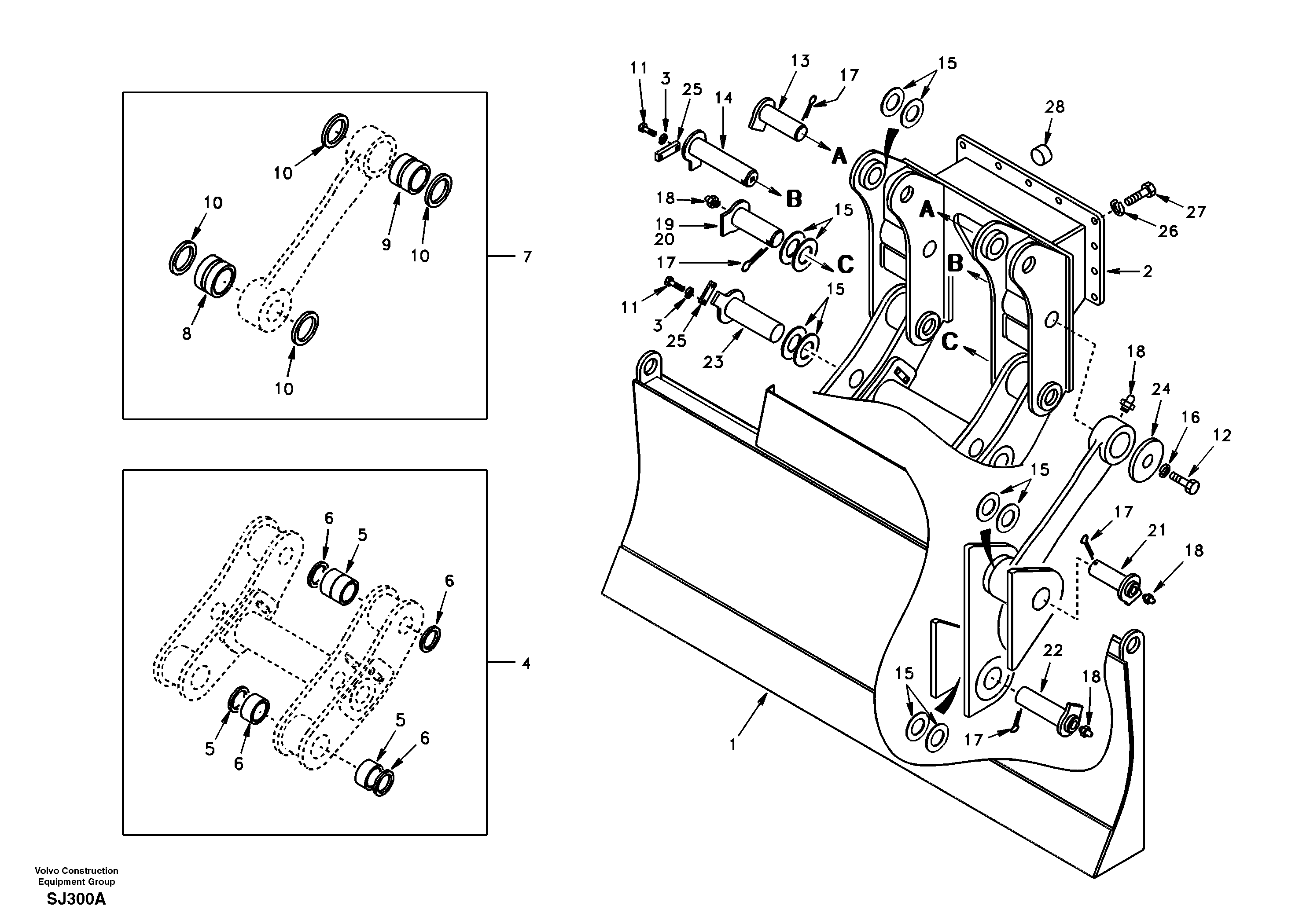 Dozer blade, front — volvo parts diagram