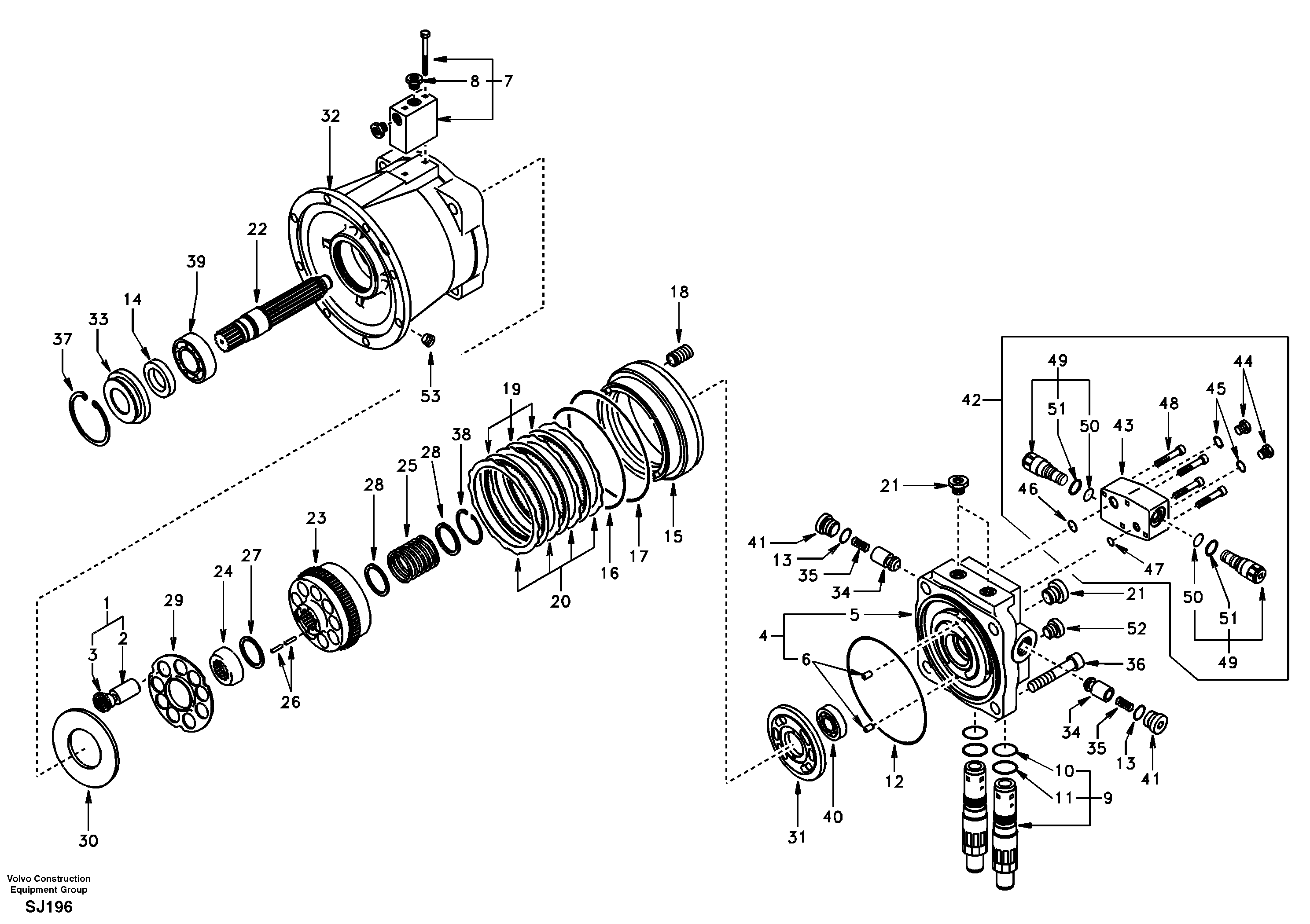 Swing motor — volvo parts diagram