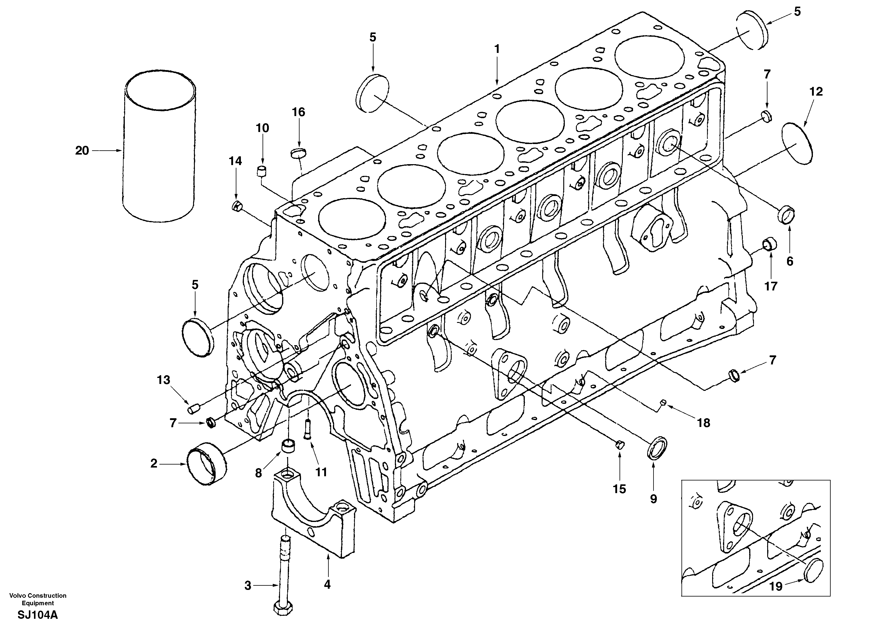 Cylinder block — volvo parts diagram