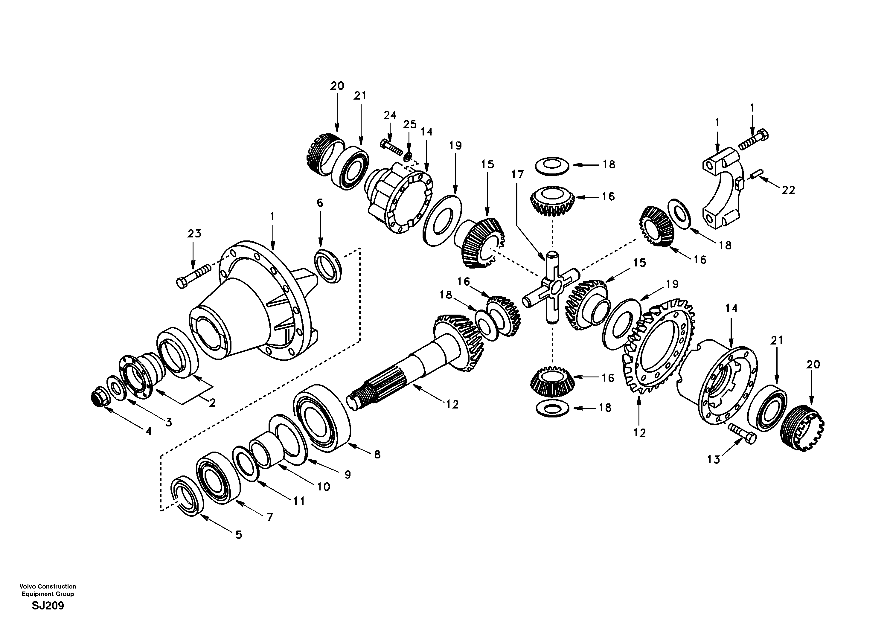 Differential , rear axle — volvo parts diagram
