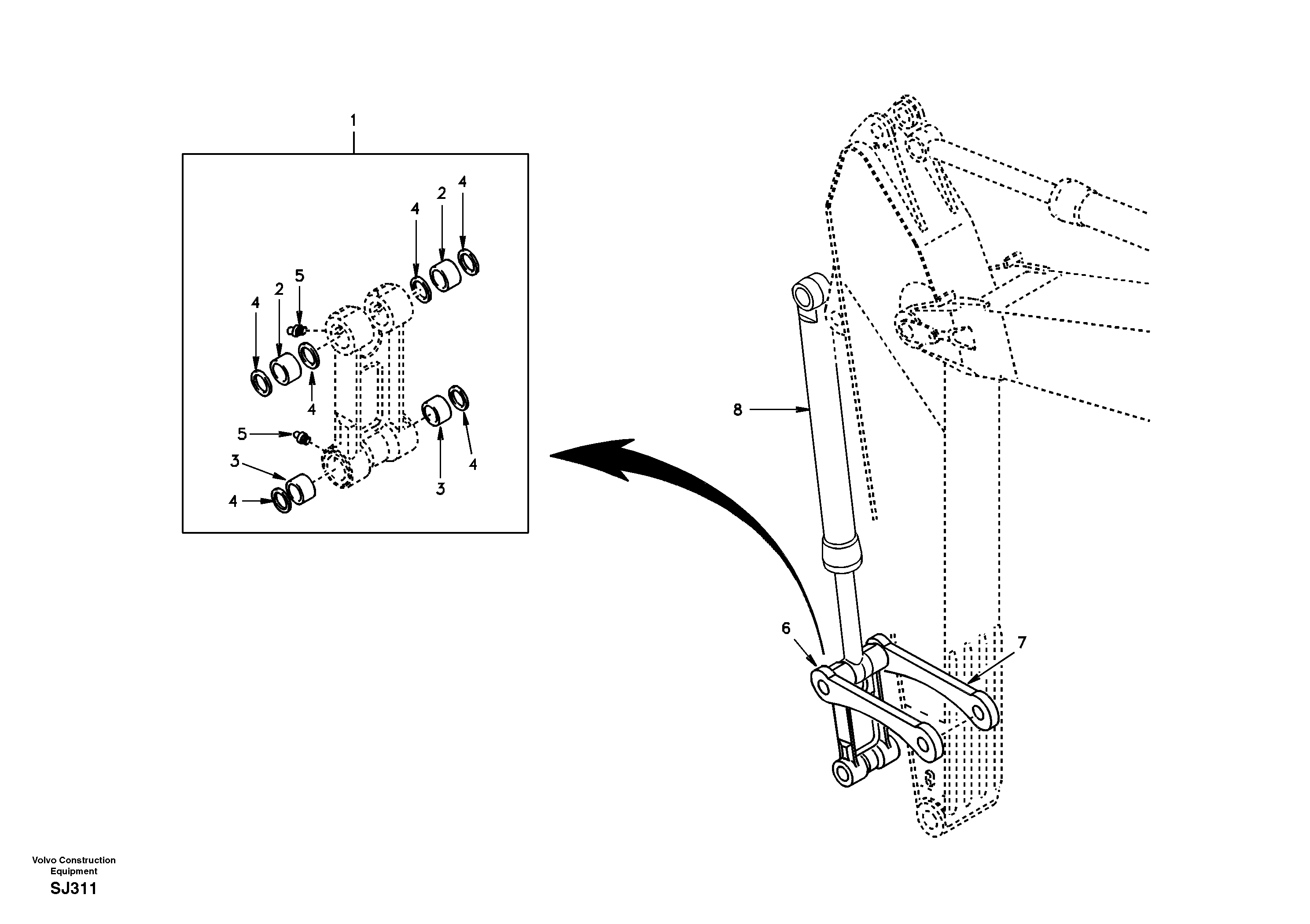 Links to dipper arm — volvo parts diagram