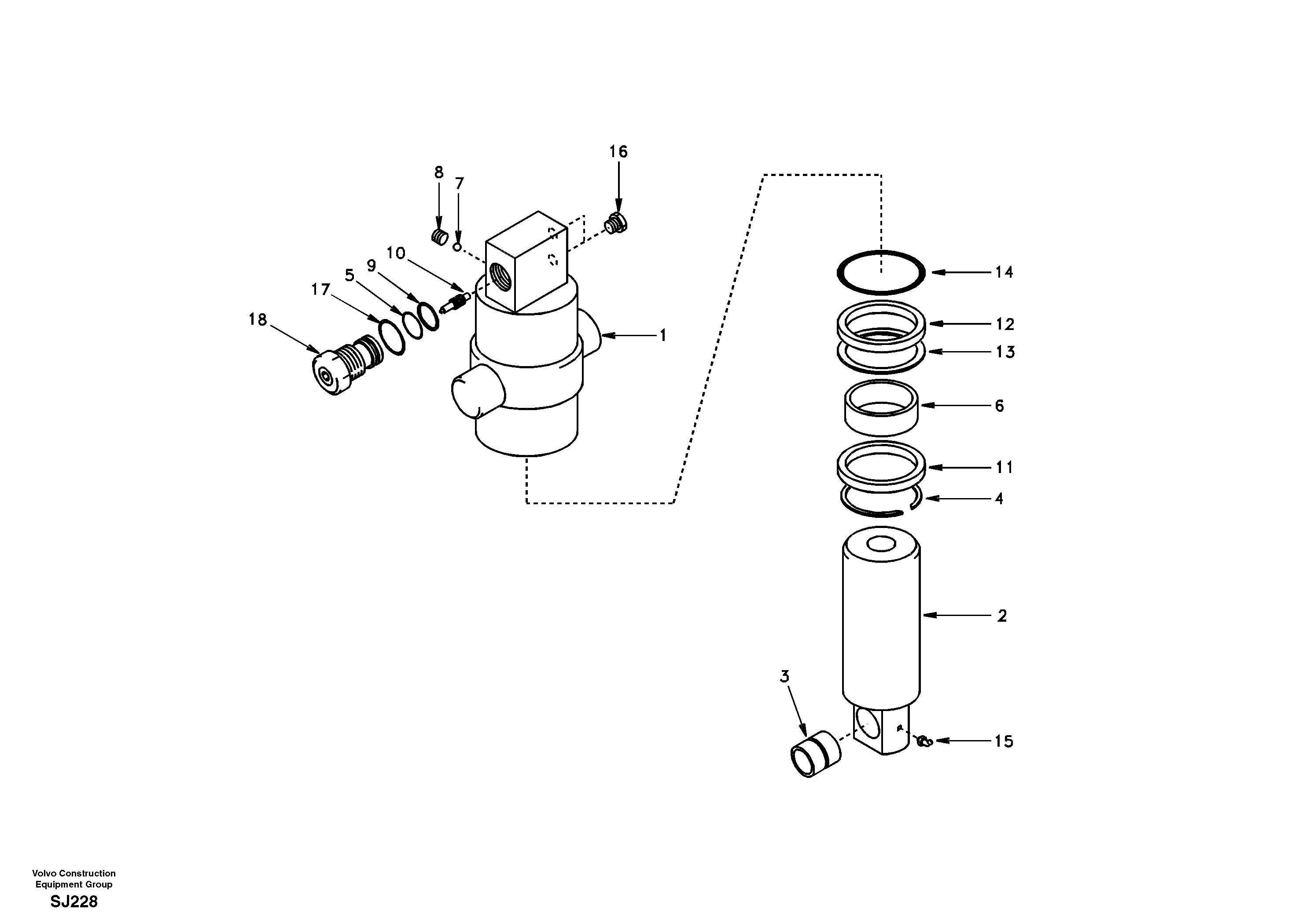 Axle locking cylinder — volvo parts diagram