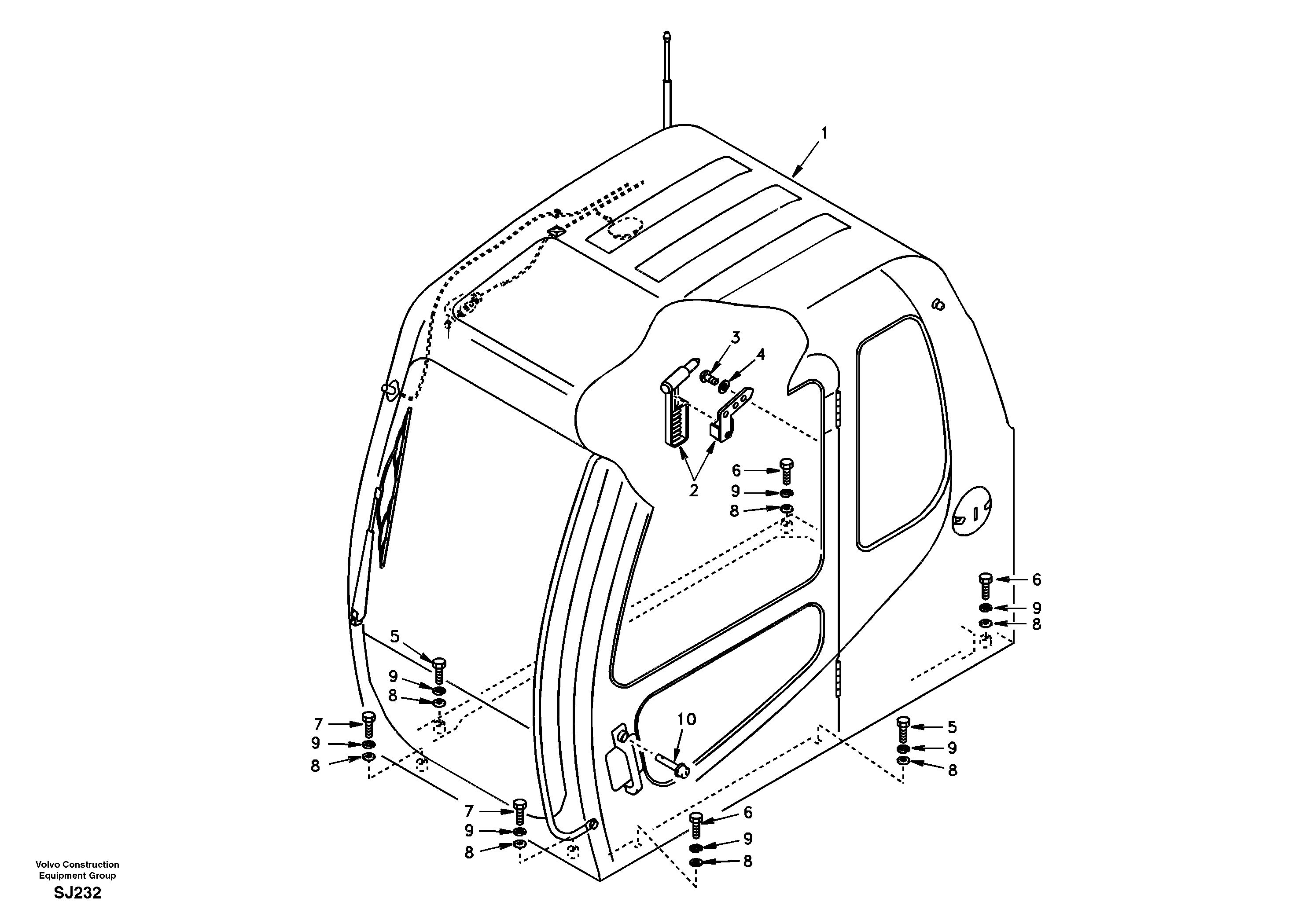 Cab mount  EK08A001 STD(EXCL USA)   EK08A005 USA,STD — volvo parts diagram