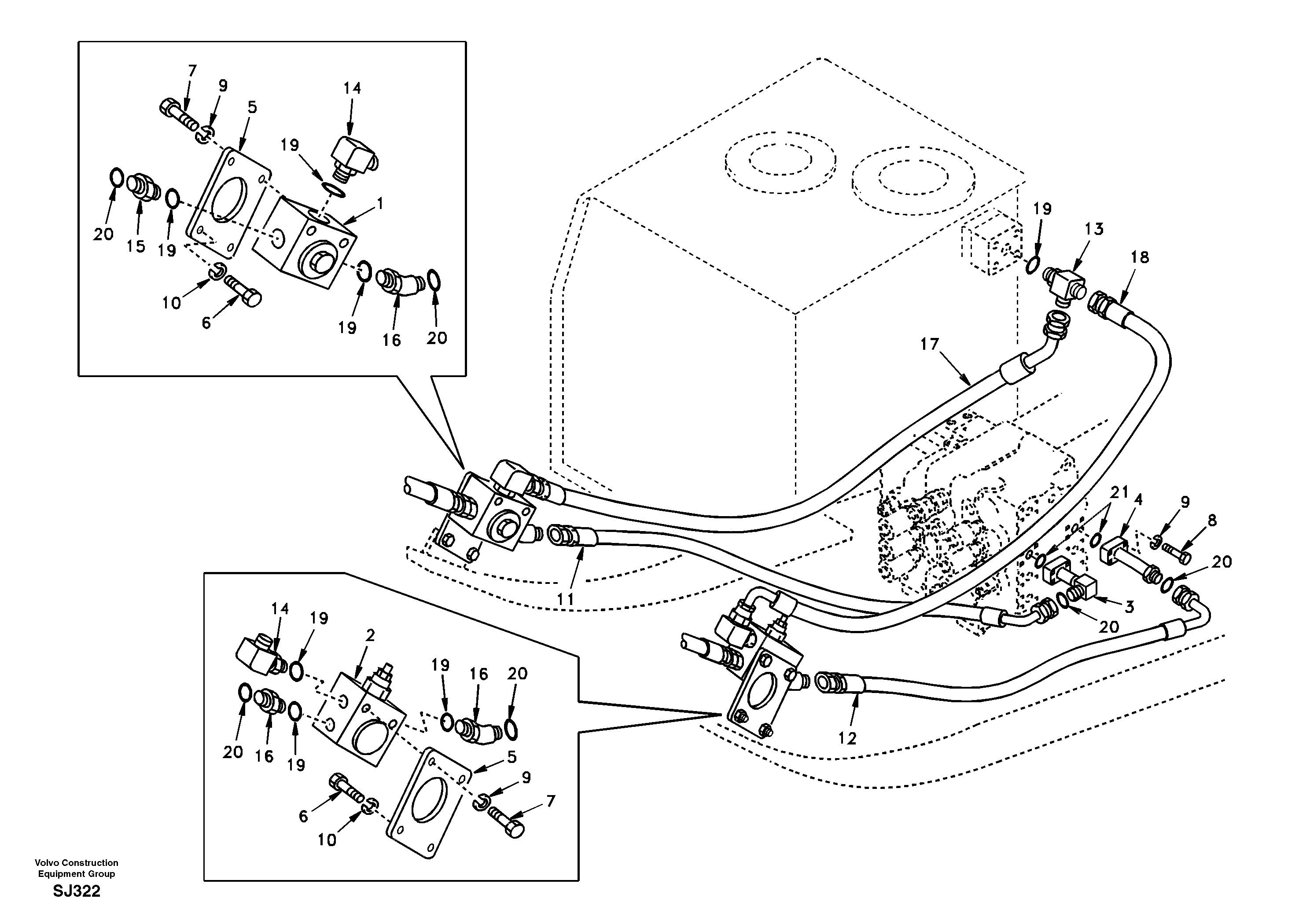 Working hydraulic, hammer and shear for upper — volvo parts diagram