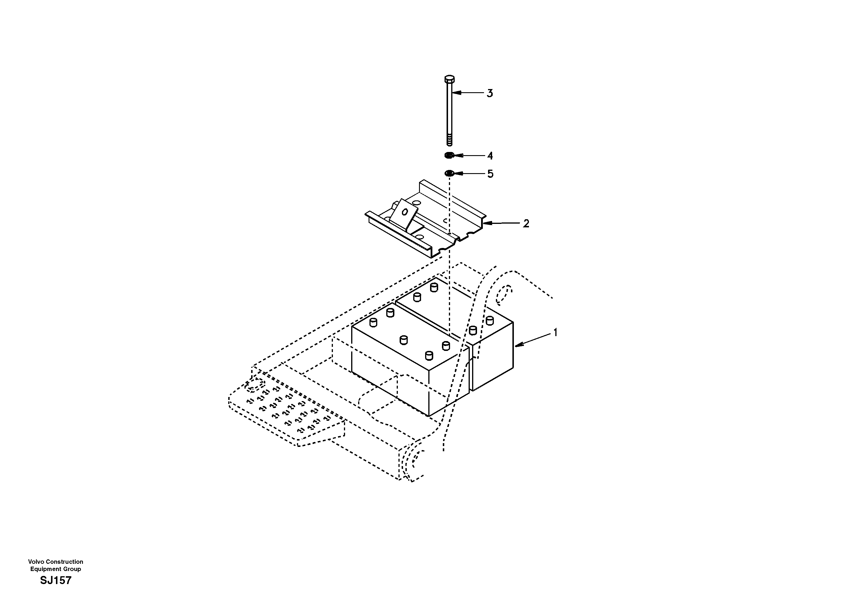 Battery with assembling details — volvo parts diagram