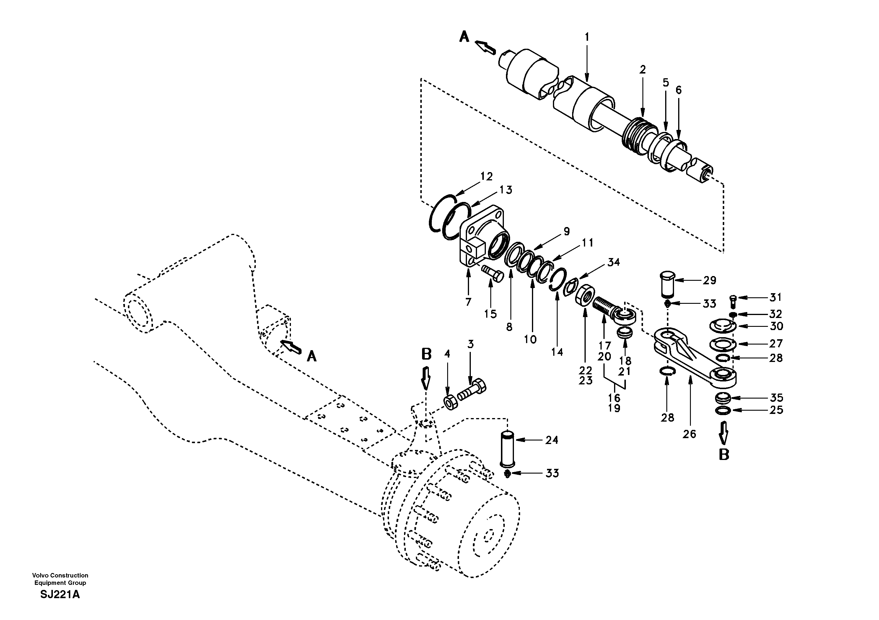 Steering cylinder — volvo parts diagram