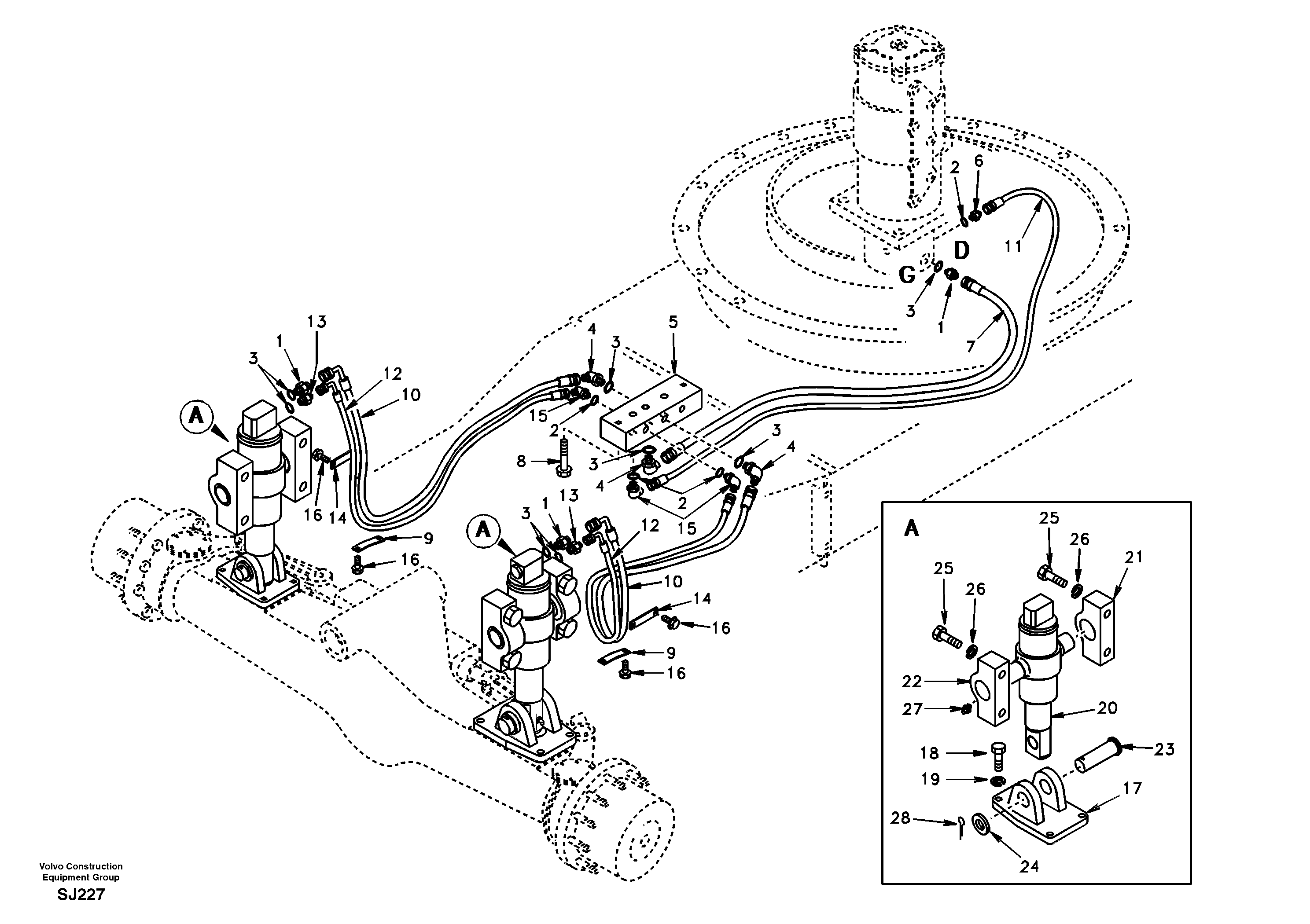Axle locking system — volvo parts diagram