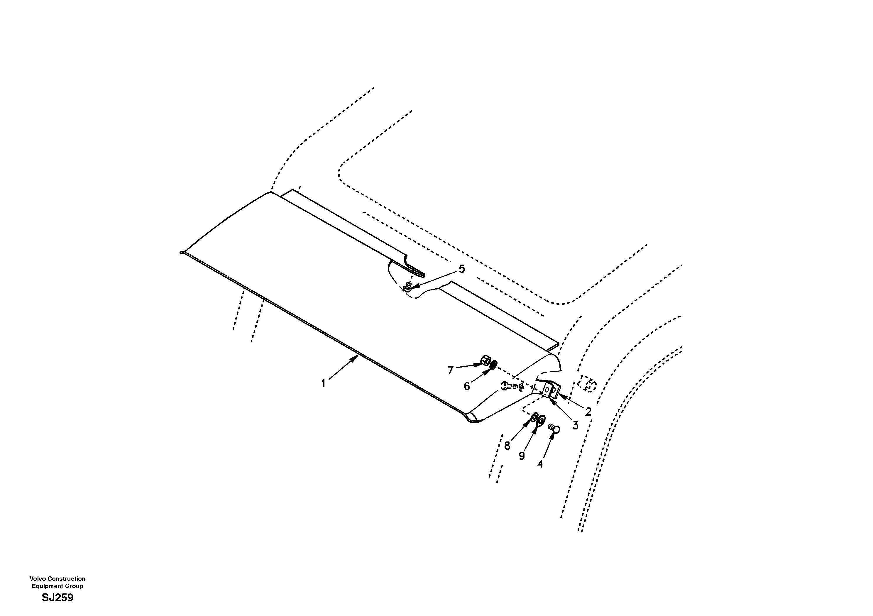 Rain visor, exterior equipment  EK08G001 EUROPE,STD — volvo parts diagram