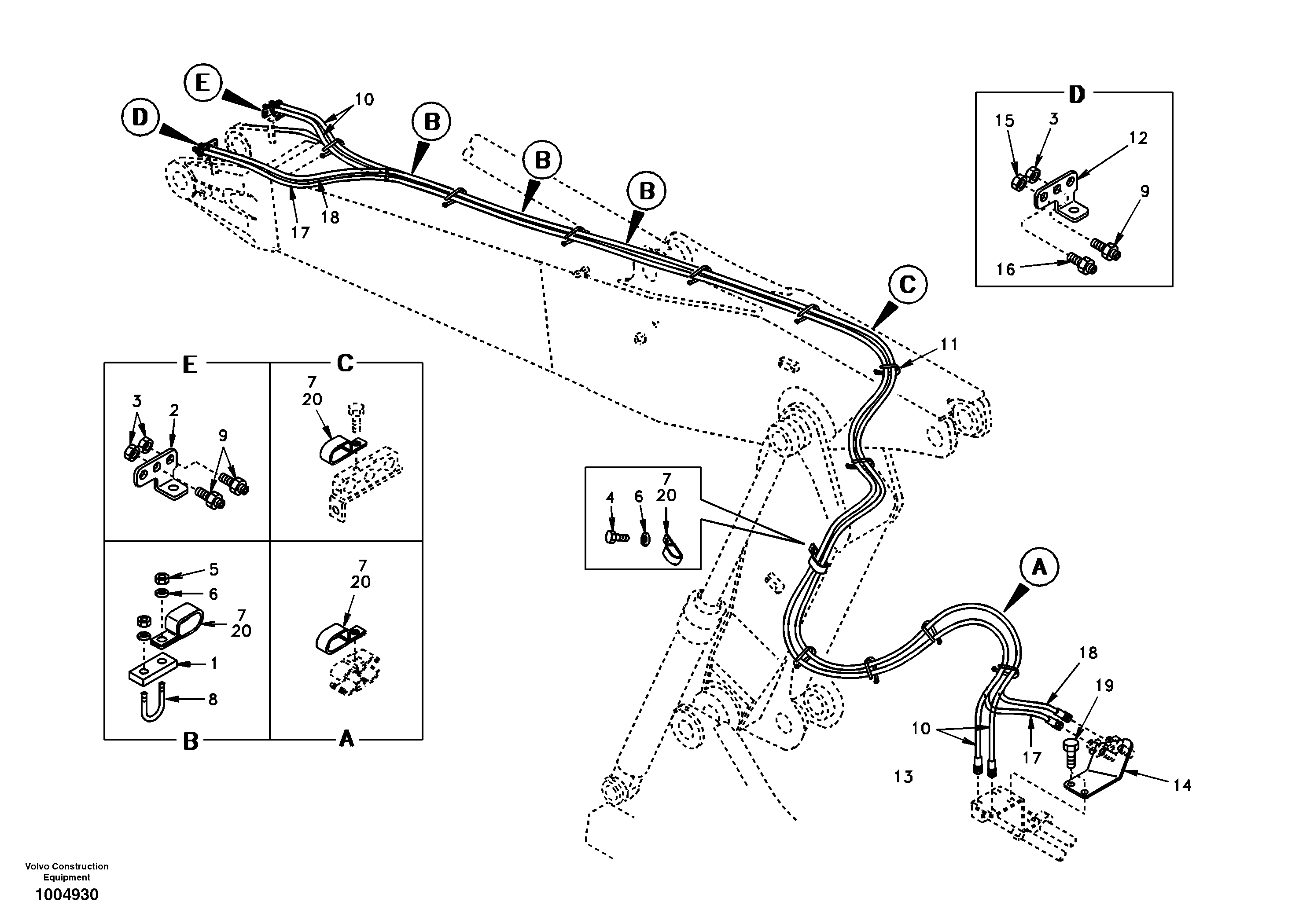 Quickfit and rotator hydraulic, adjustable boom  8278582 SER NO 3454- — volvo parts diagram