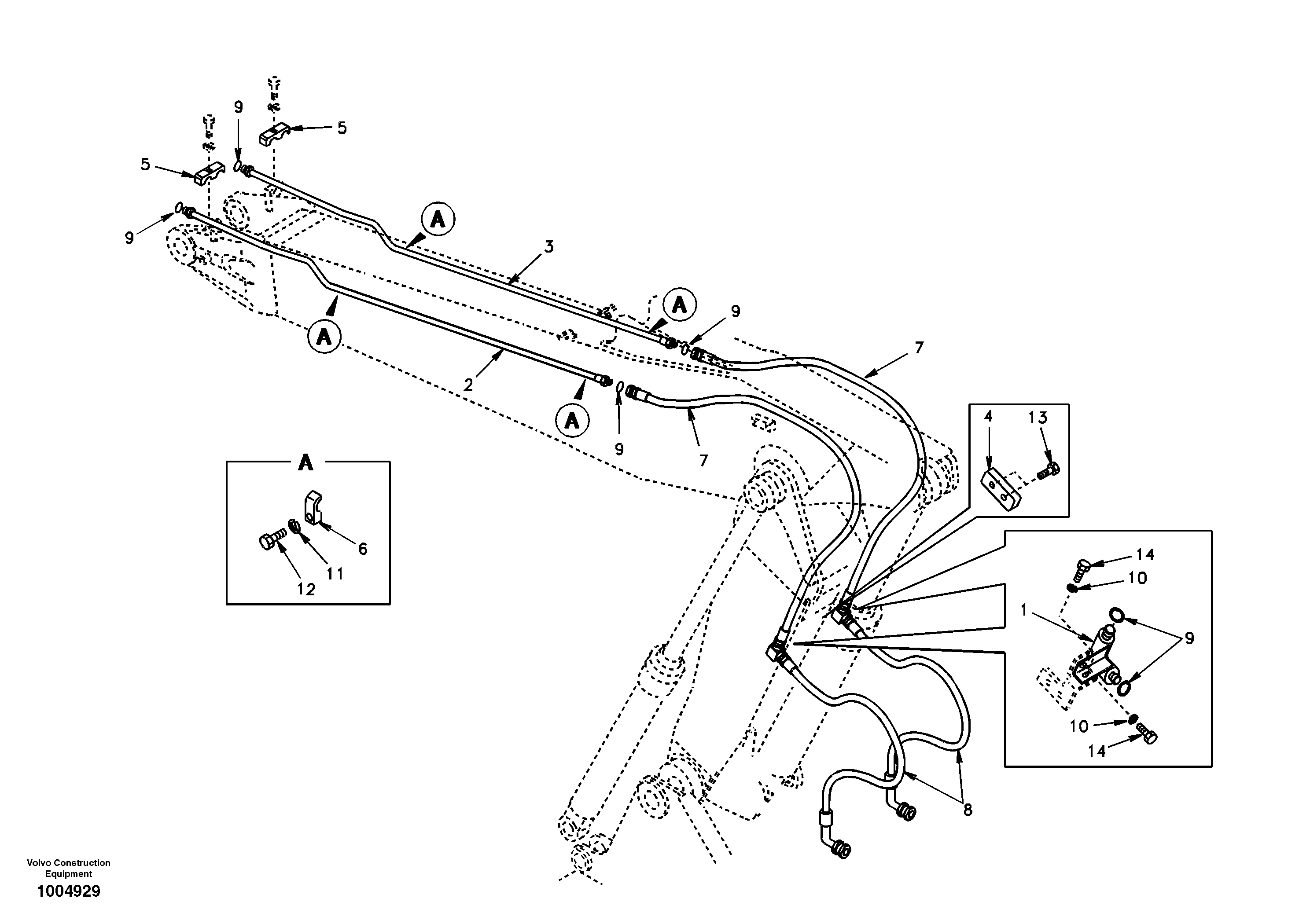Working hydraulic, hammer and shear for adjustable boom  8278581 SER NO 3454- — volvo parts diagram