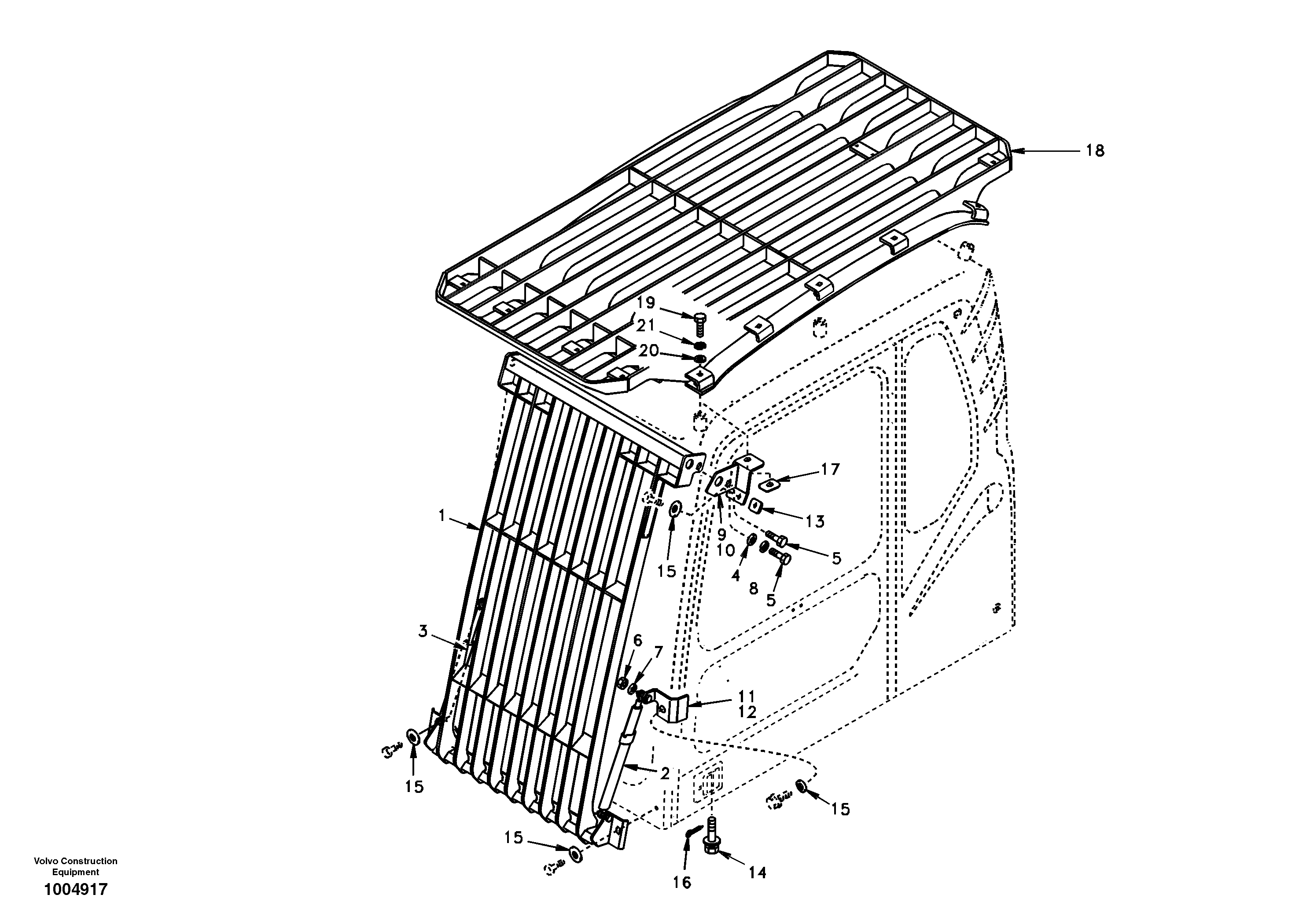 Falling object guards  8278105 SER NO 3310- — volvo parts diagram