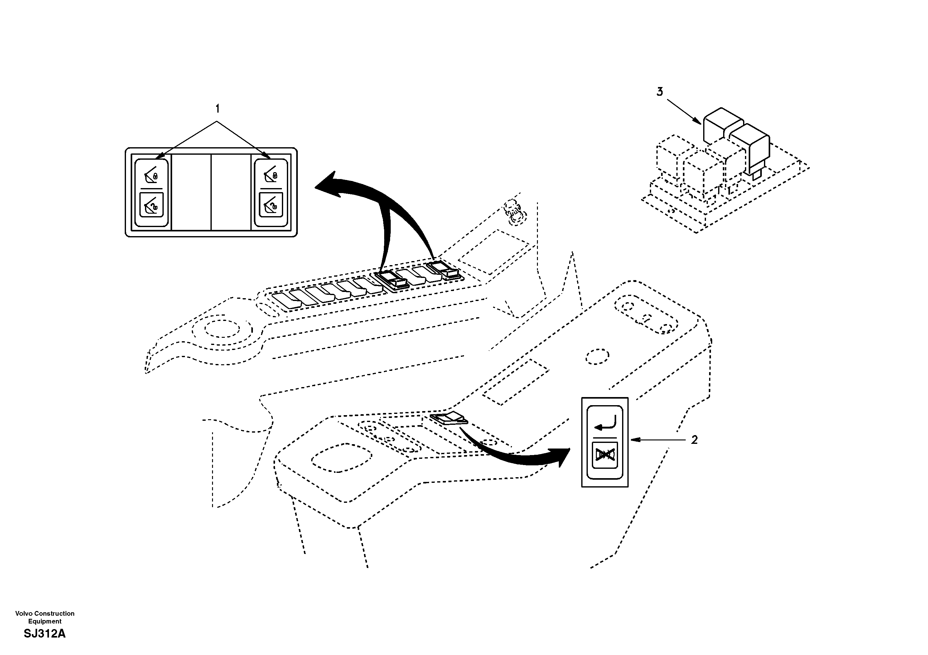 Switch, quickfit control — volvo parts diagram