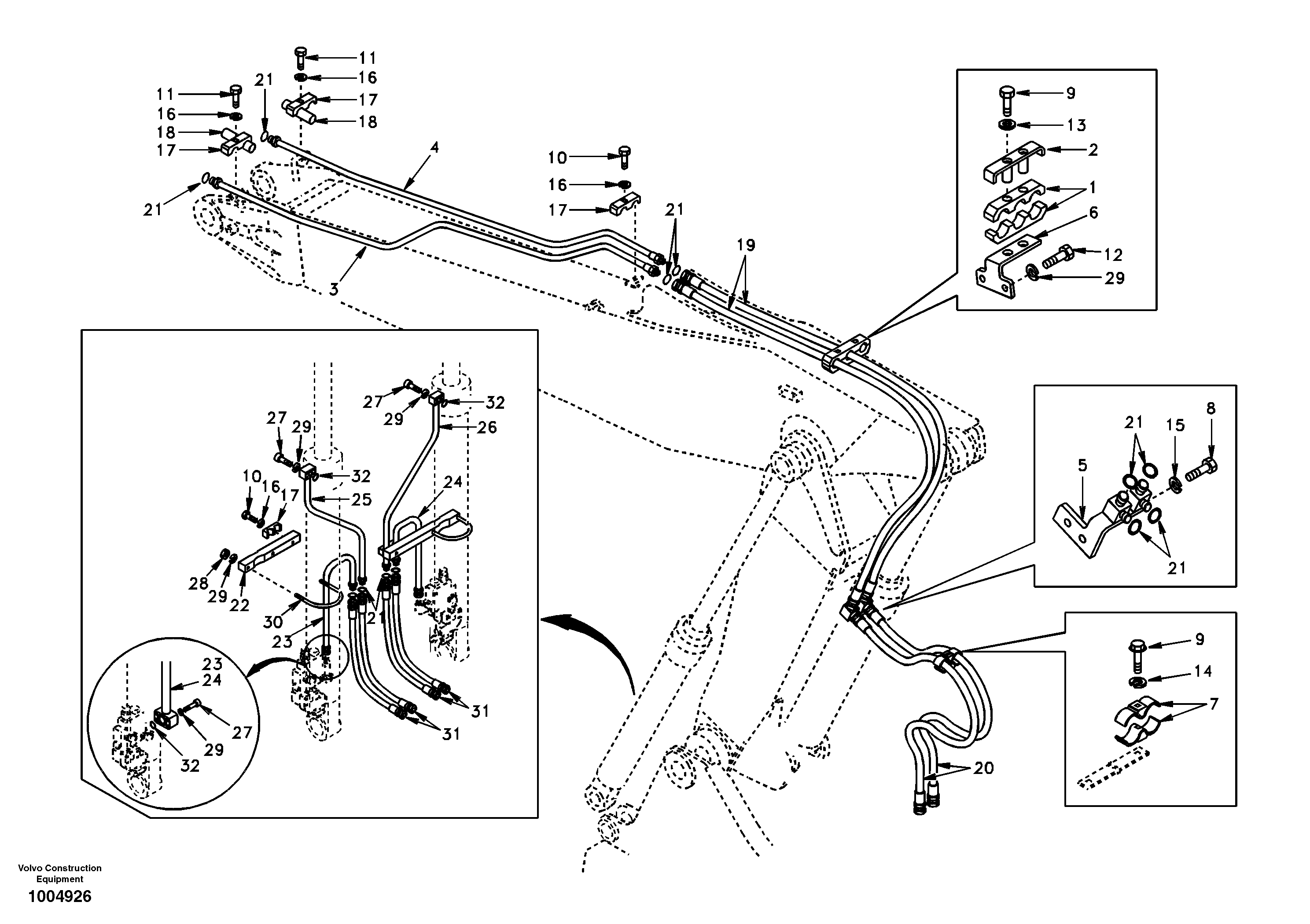 Working hydraulic, adjustable boom — volvo parts diagram