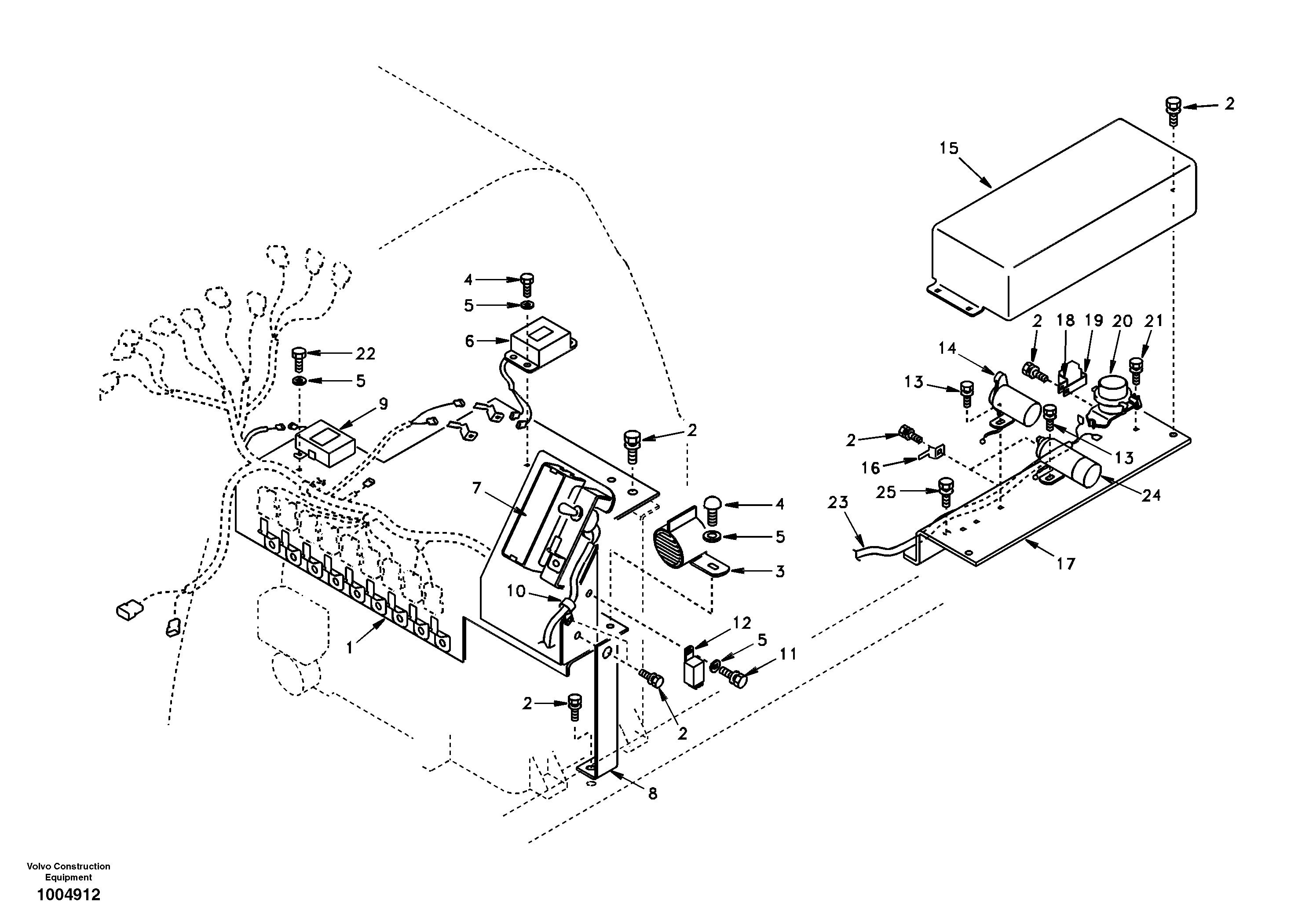 Electrical distribution box  EK04B002 USA/EUROPE,STD — volvo parts diagram