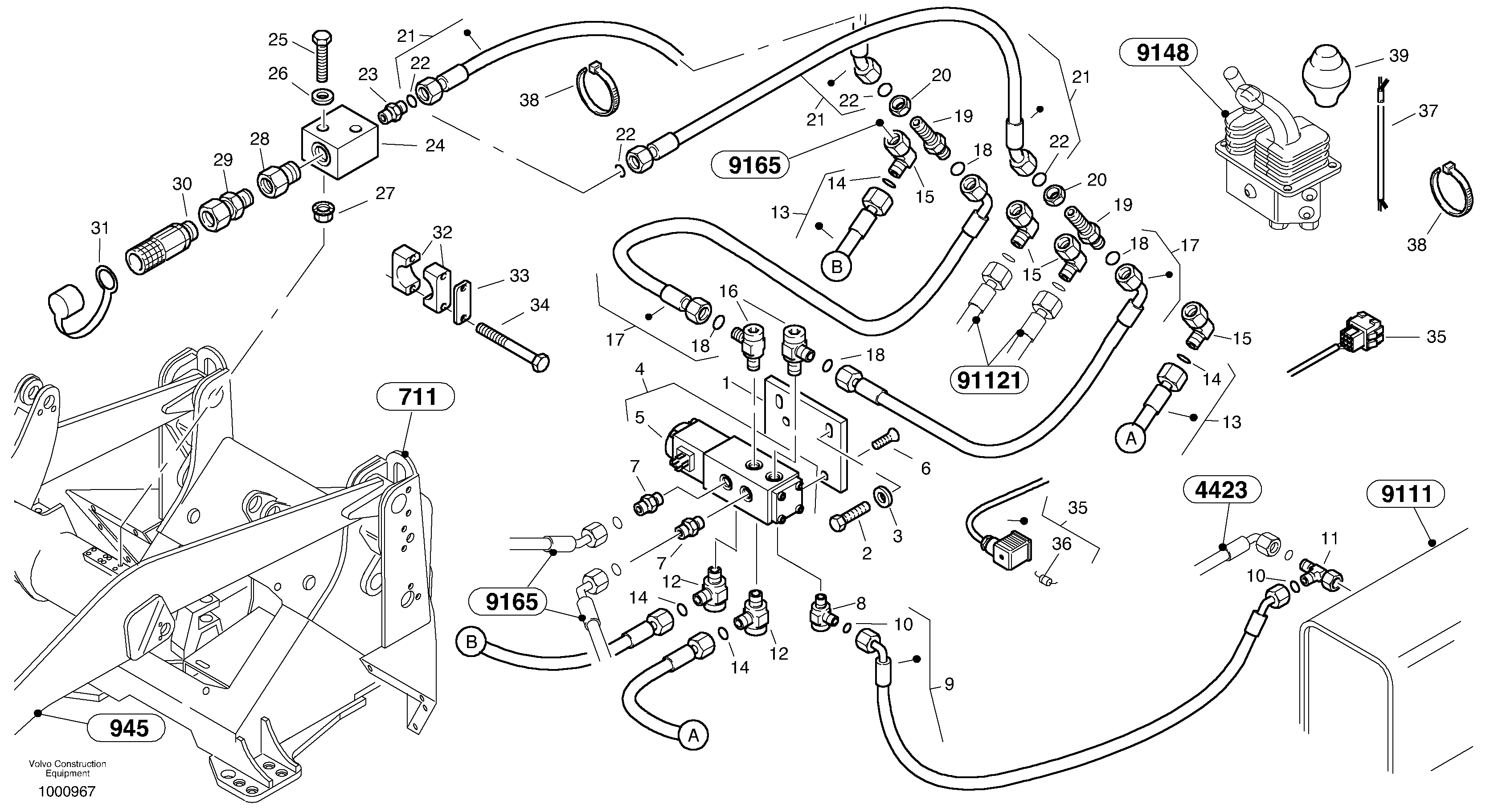 Hydraulic function - Nr. 4 — volvo parts diagram