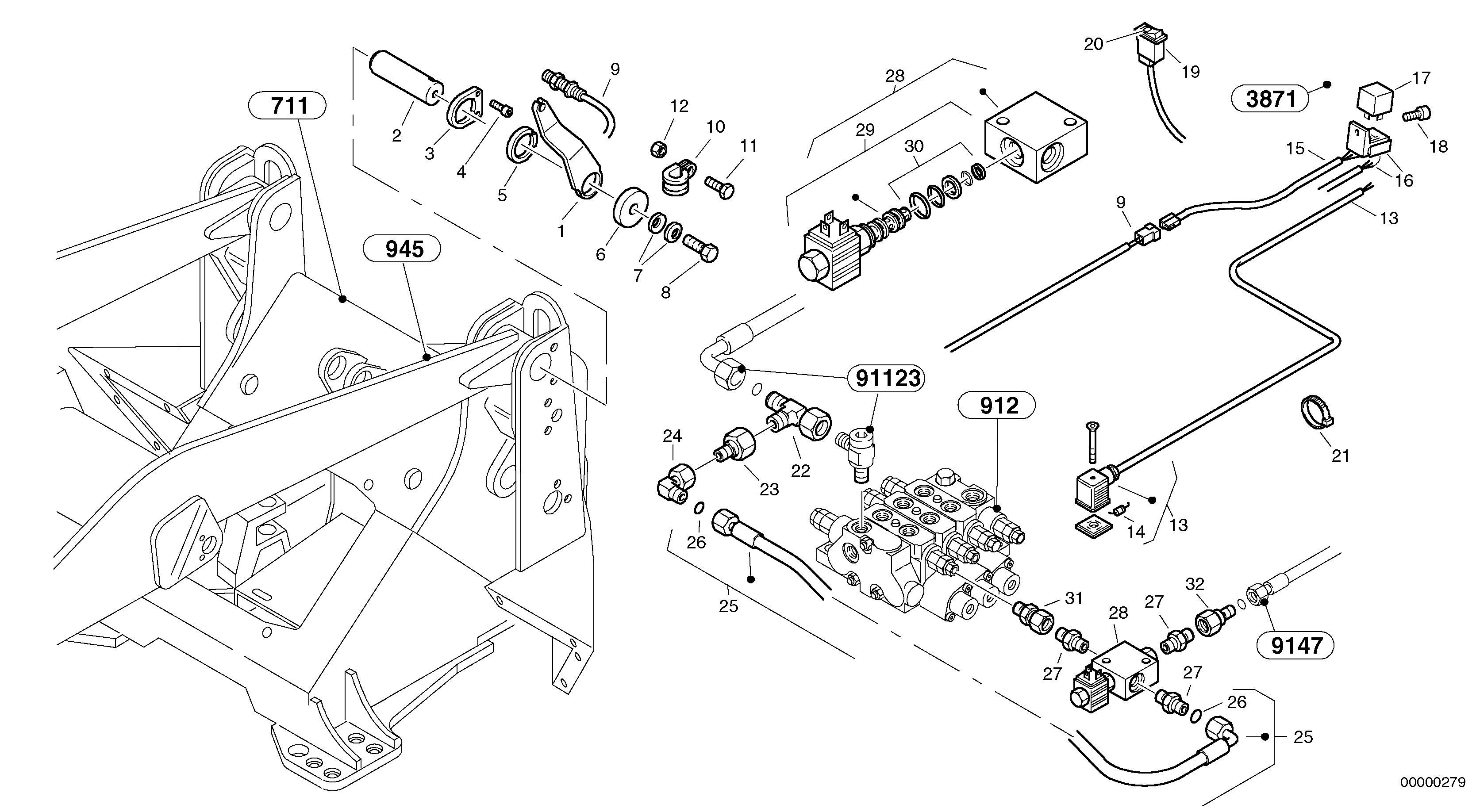 Lift end disconnection — volvo parts diagram