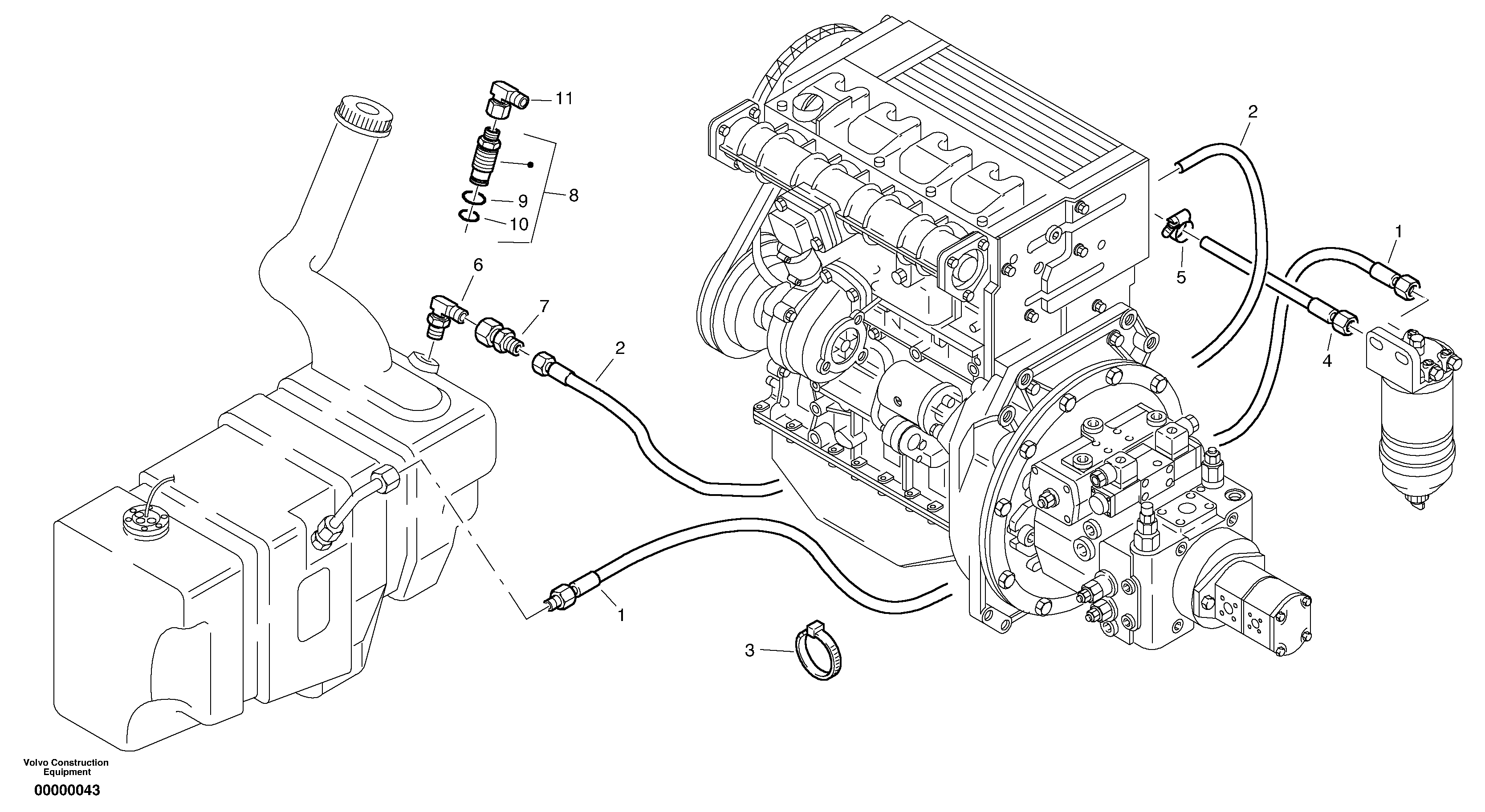 Fuel pipes — volvo parts diagram