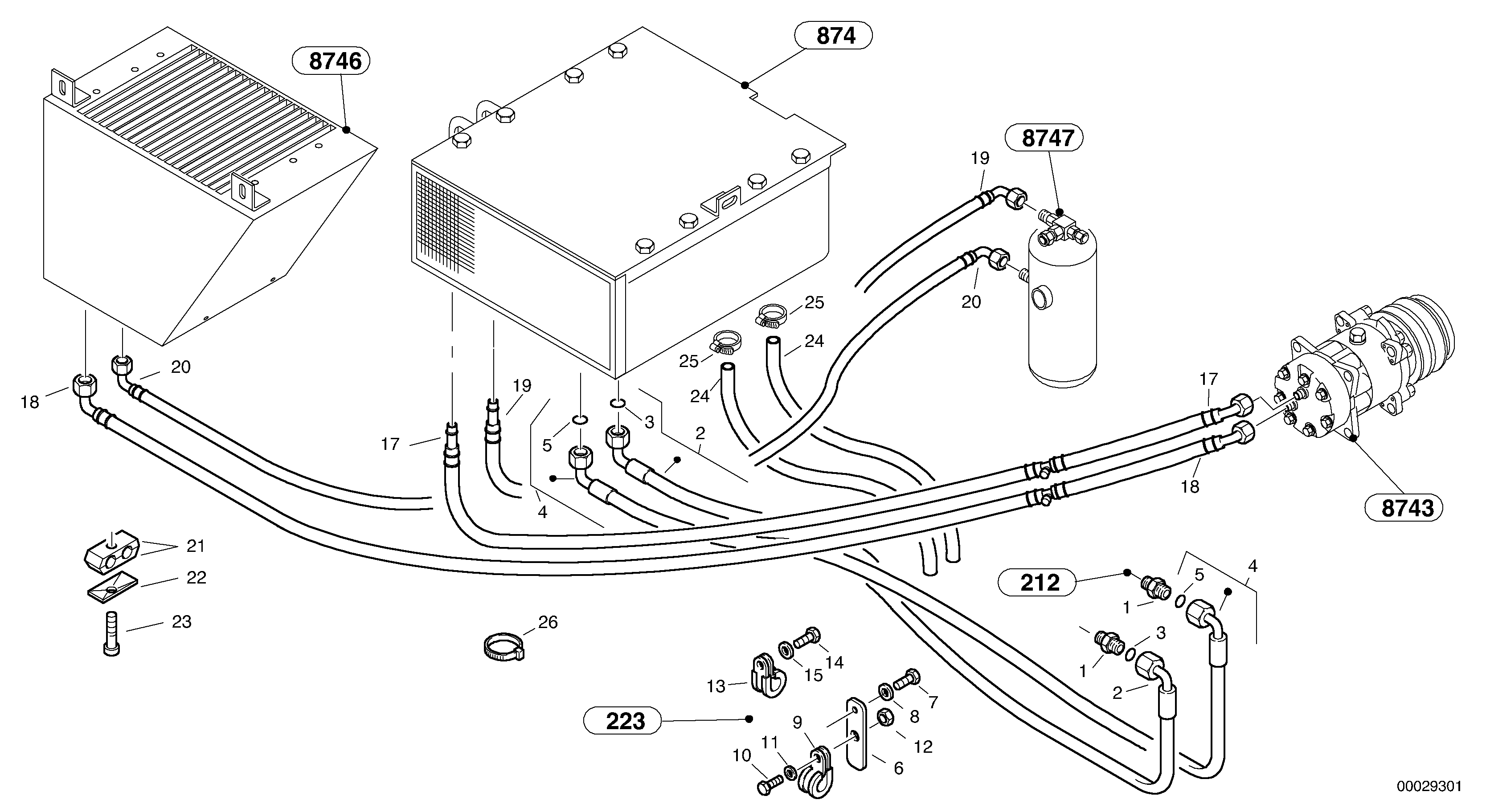 Pipes - Air-conditioning system — volvo parts diagram