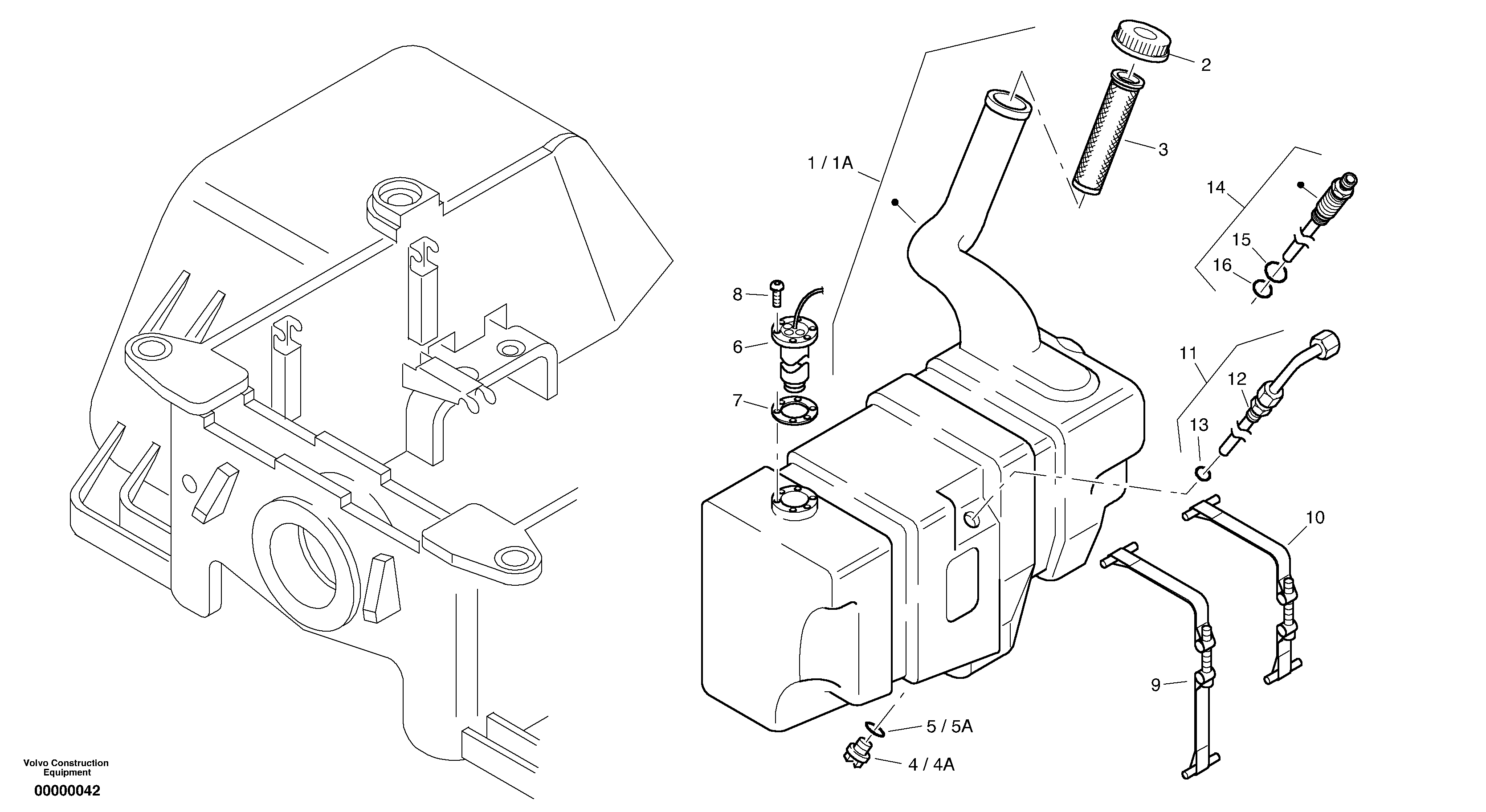Fuel tank — volvo parts diagram