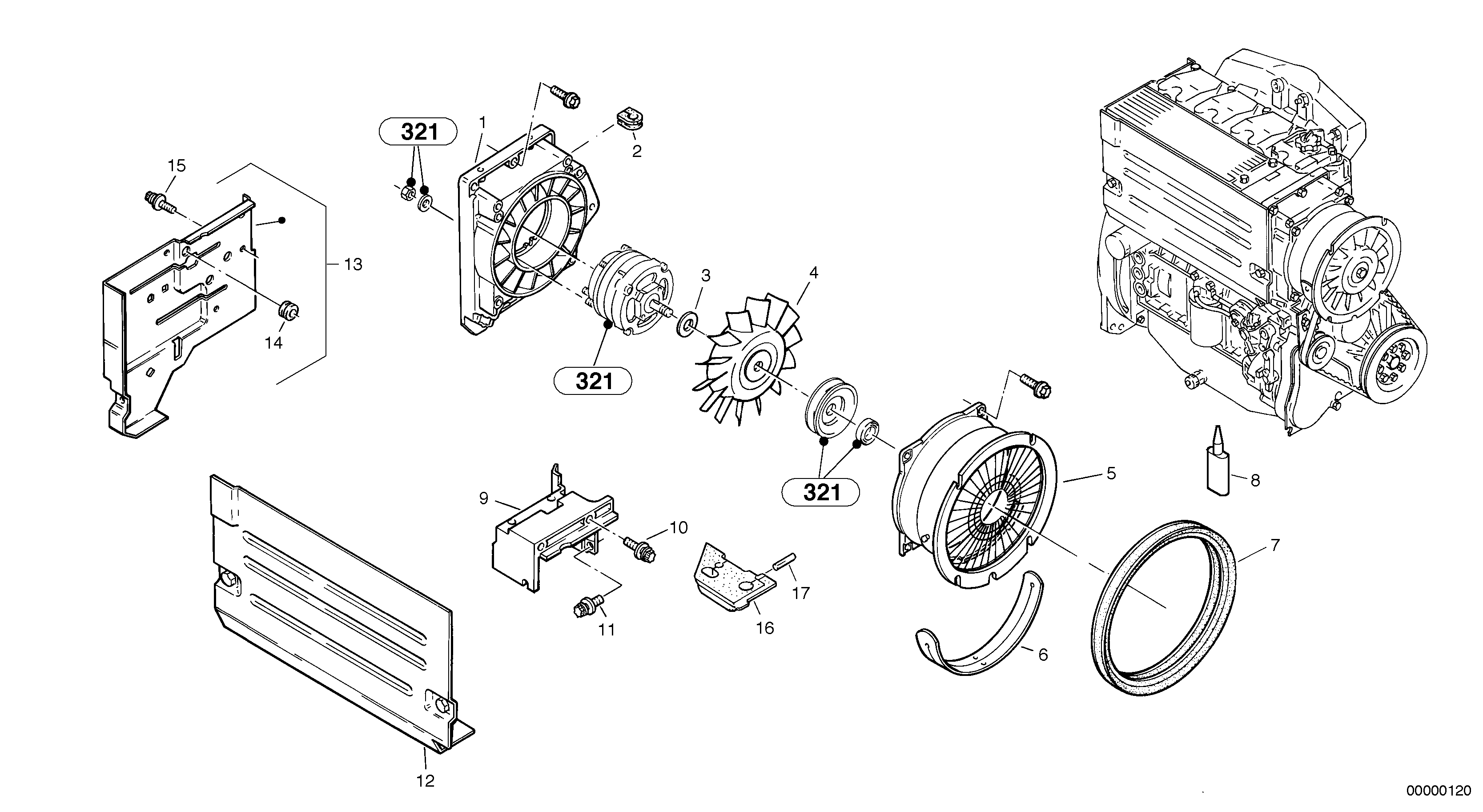 Fan, Blower casing — volvo parts diagram