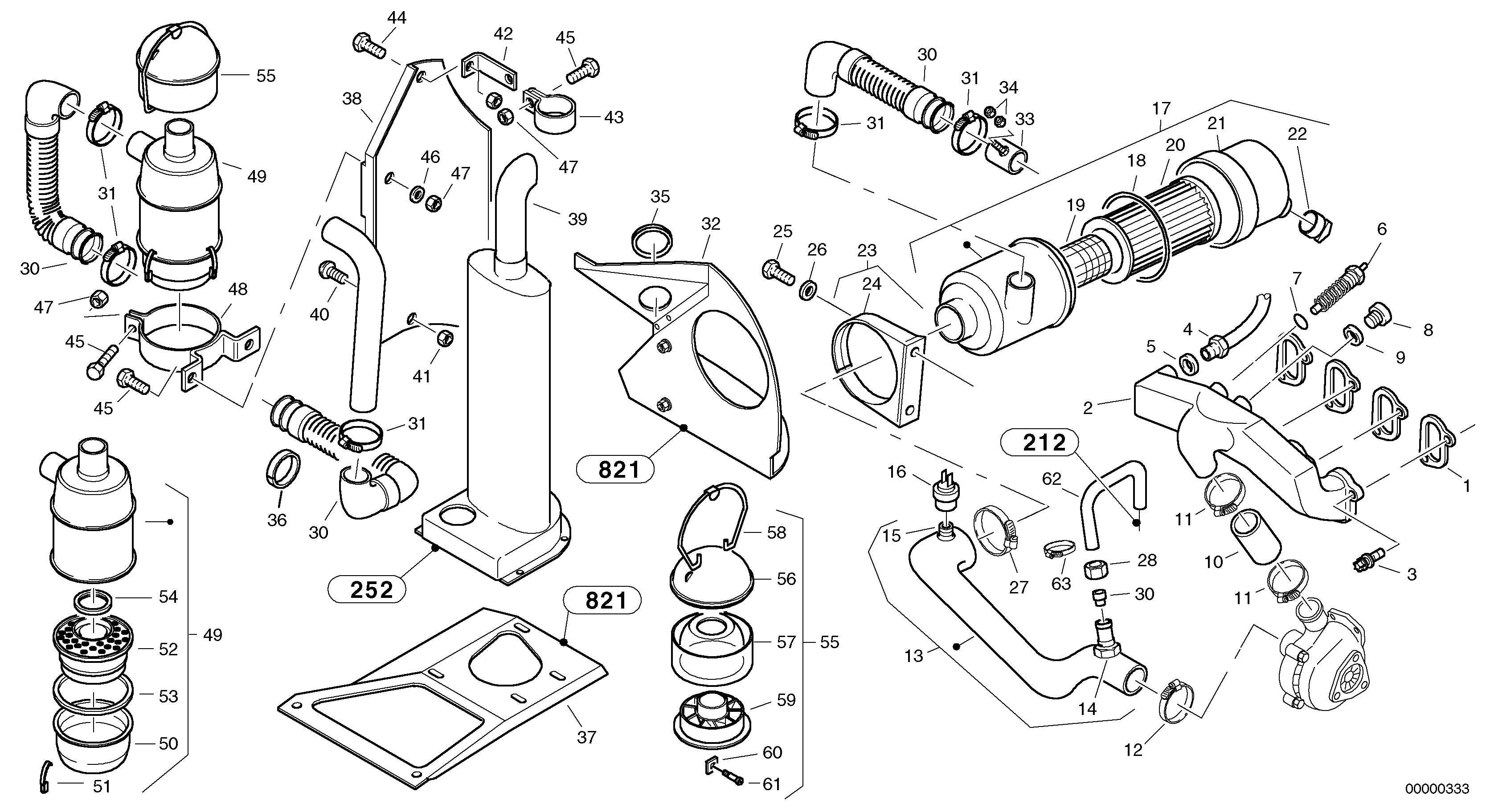 Prefilter - Oil bath air filter — volvo parts diagram