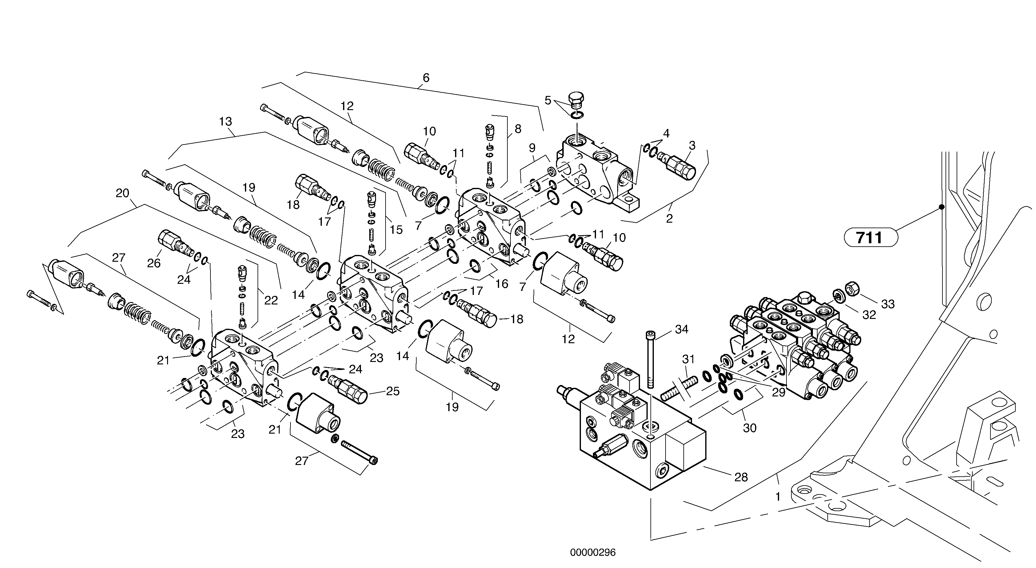 Control valve - Boom suspension system (BSS) — volvo parts diagram
