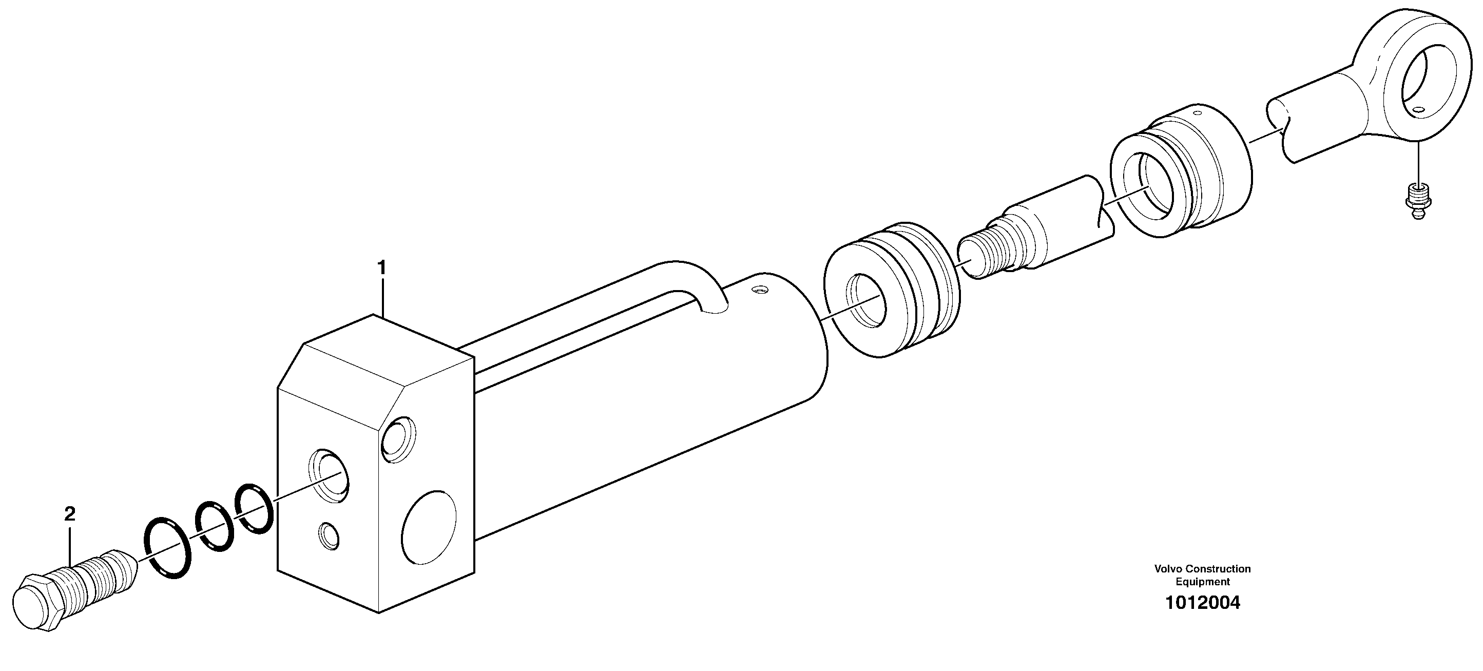 Hydraulic cylinder, quick attachment  11891335, 11891363 — volvo parts diagram