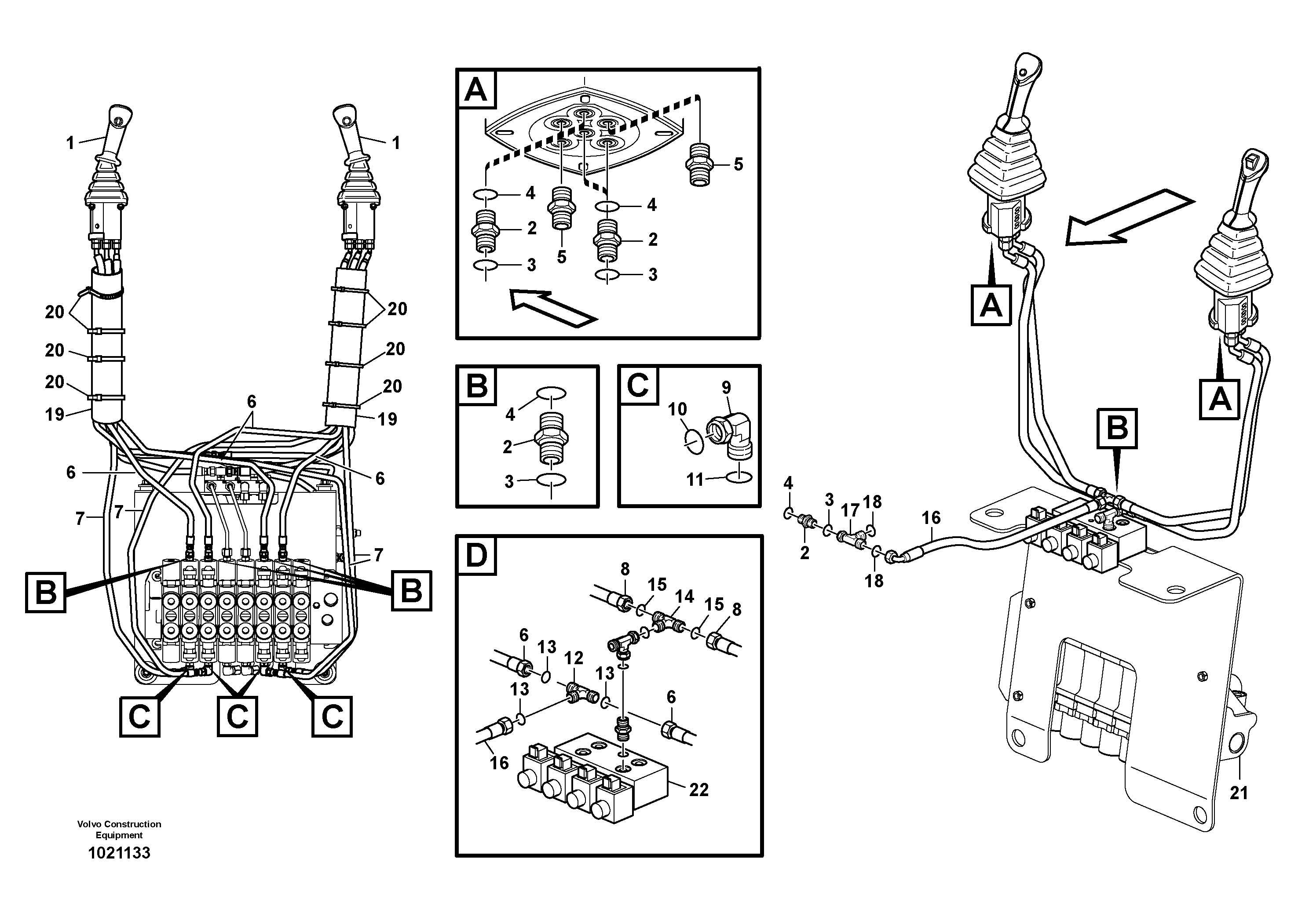 Excavator Controls ISO  11891506, 11891509 — volvo parts diagram