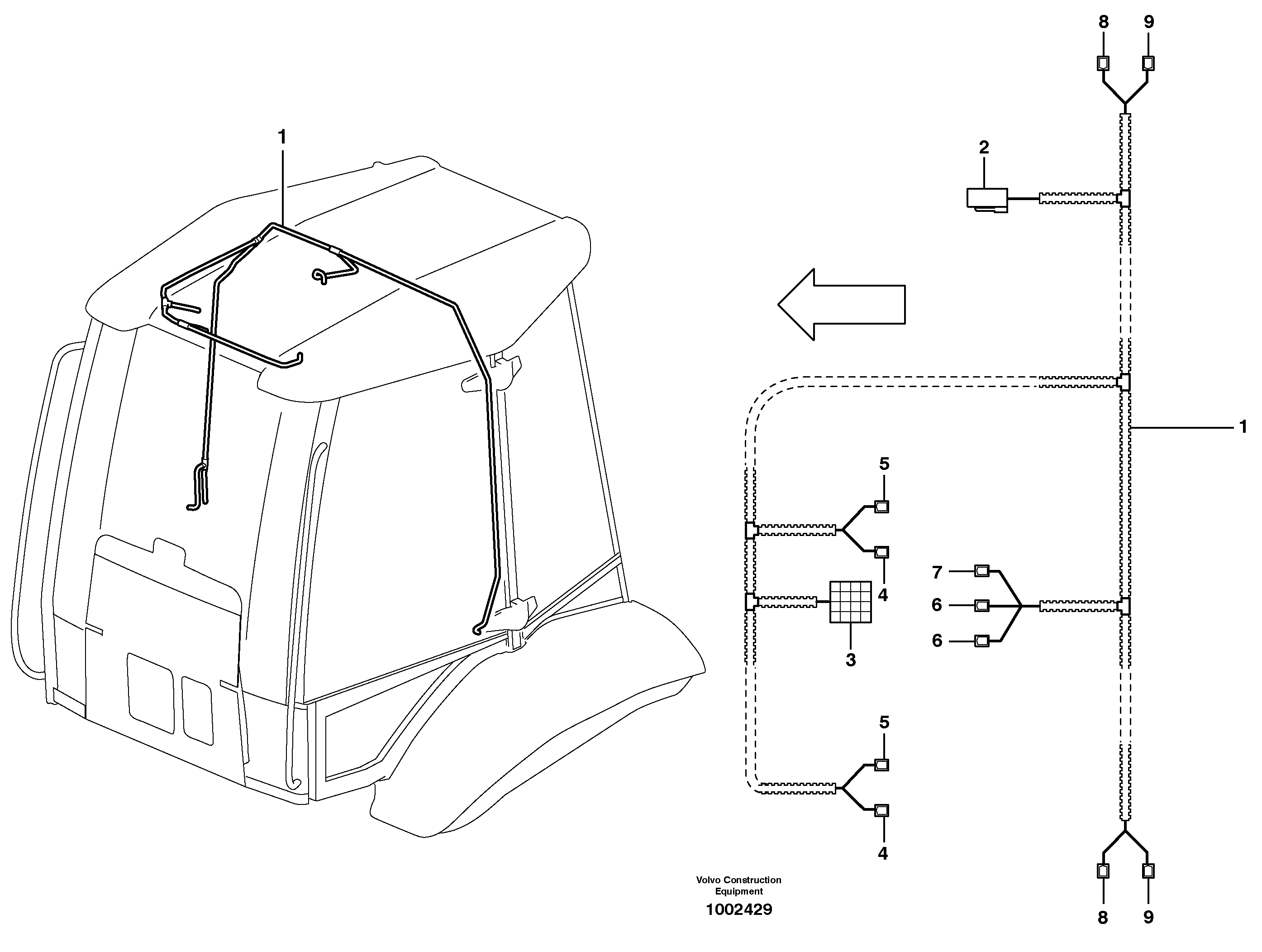 Cable Harness cab int. roof — volvo parts diagram